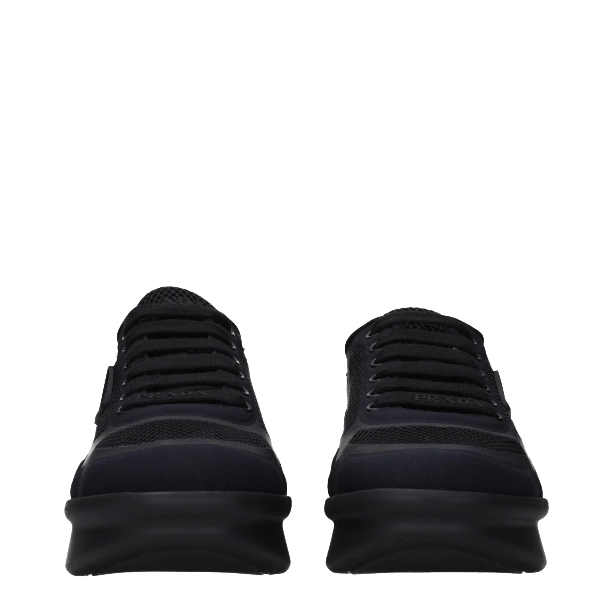 Black Fabric Low Top Sneakers - Image 3