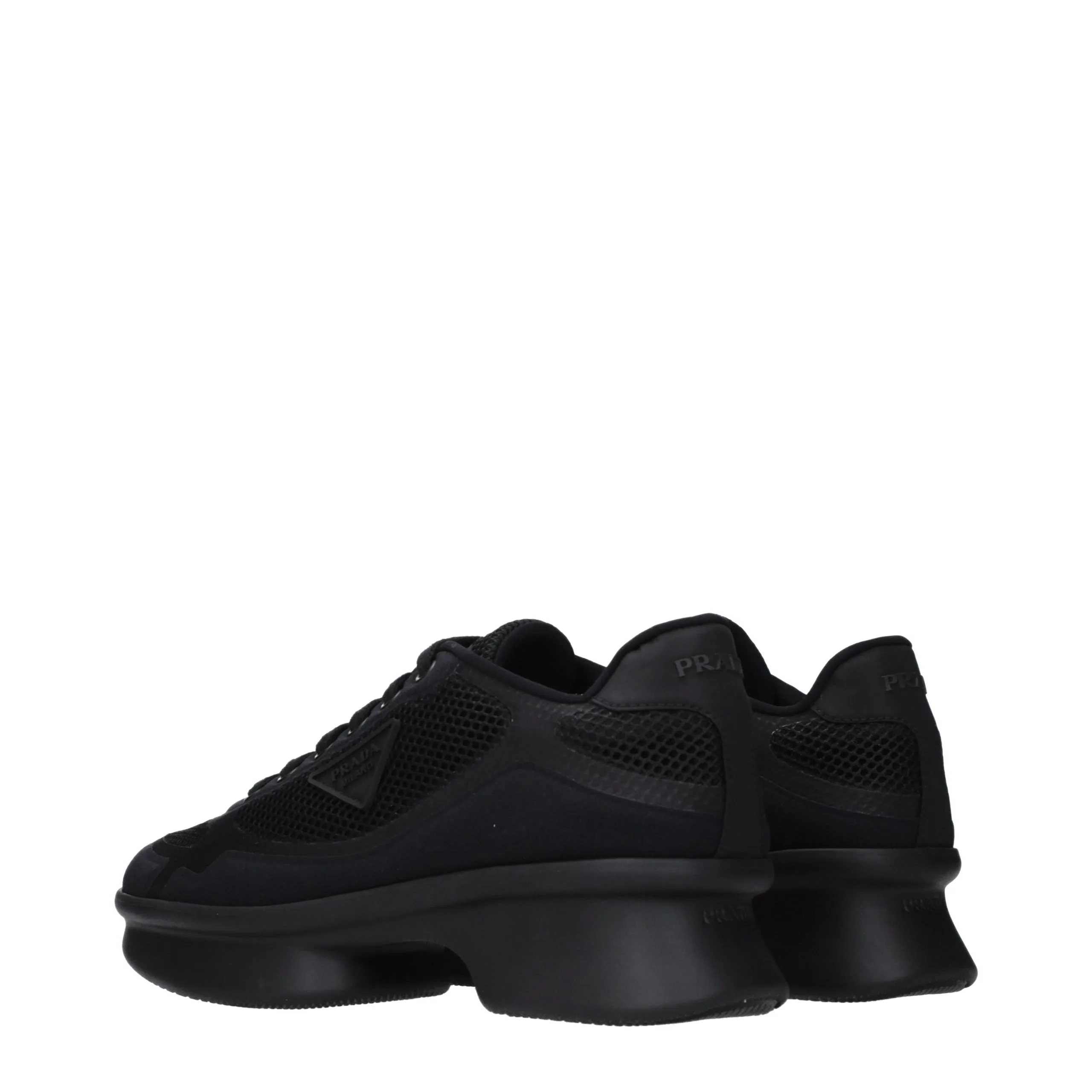 Black Fabric Low Top Sneakers - Image 4
