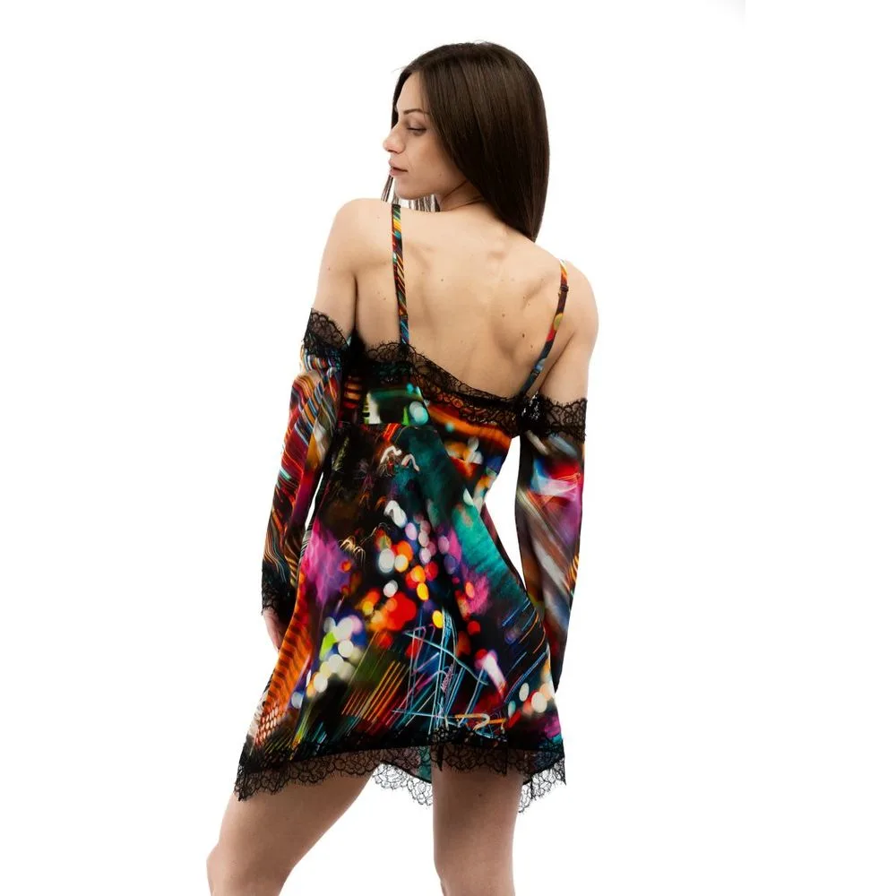 Gray Viscose Cocktail Dress - Image 3