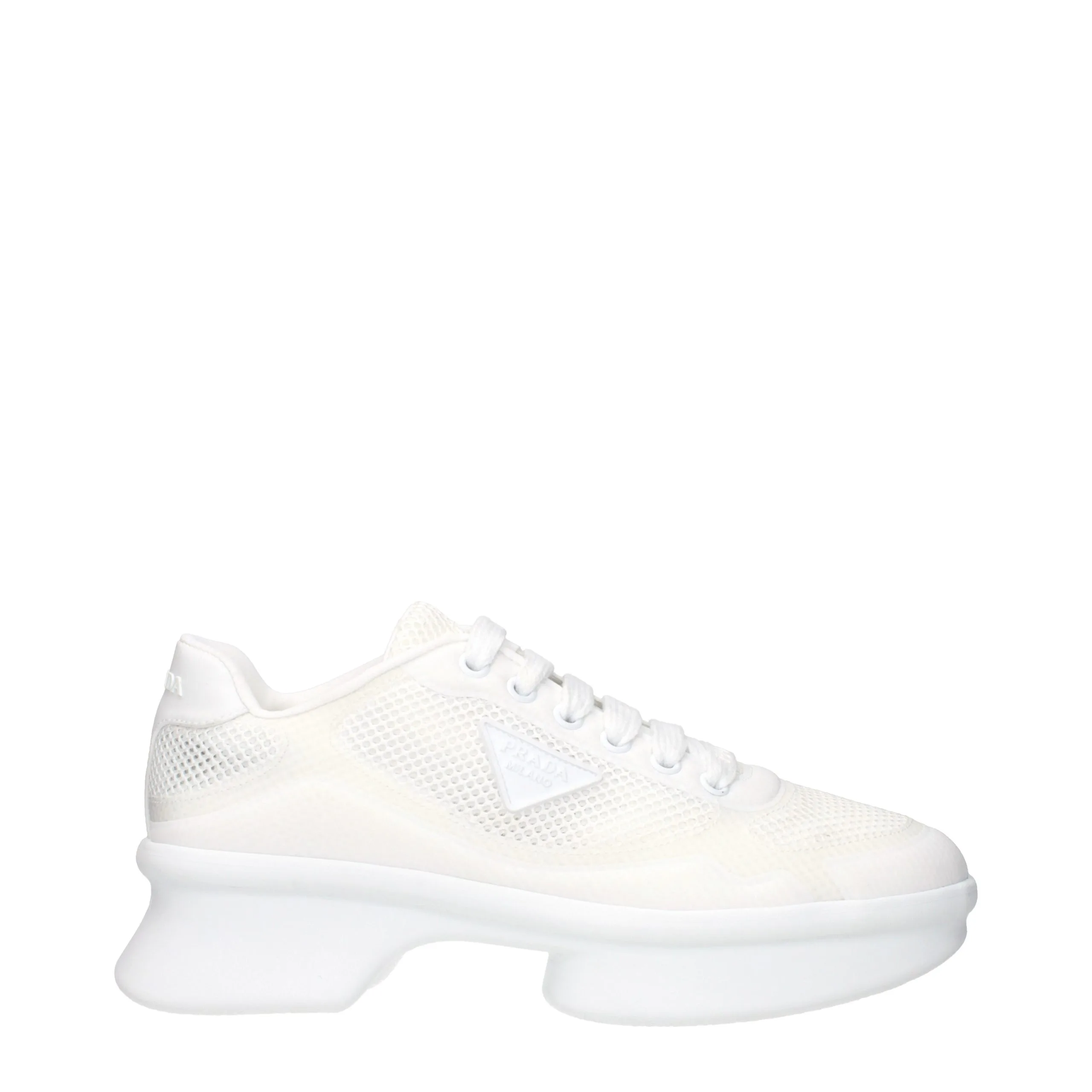 White Fabric Low Top Sneakers
