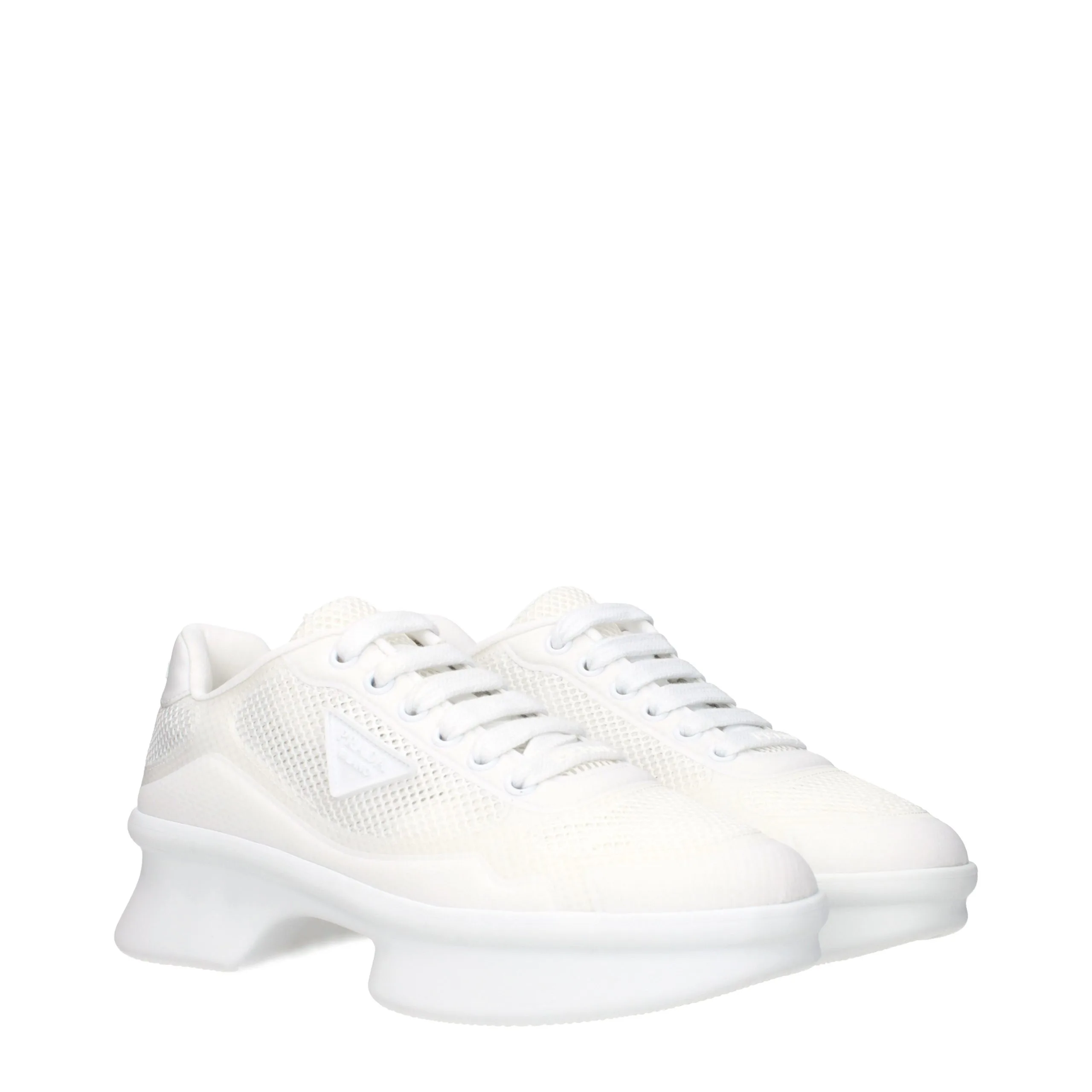 White Fabric Low Top Sneakers - Image 2