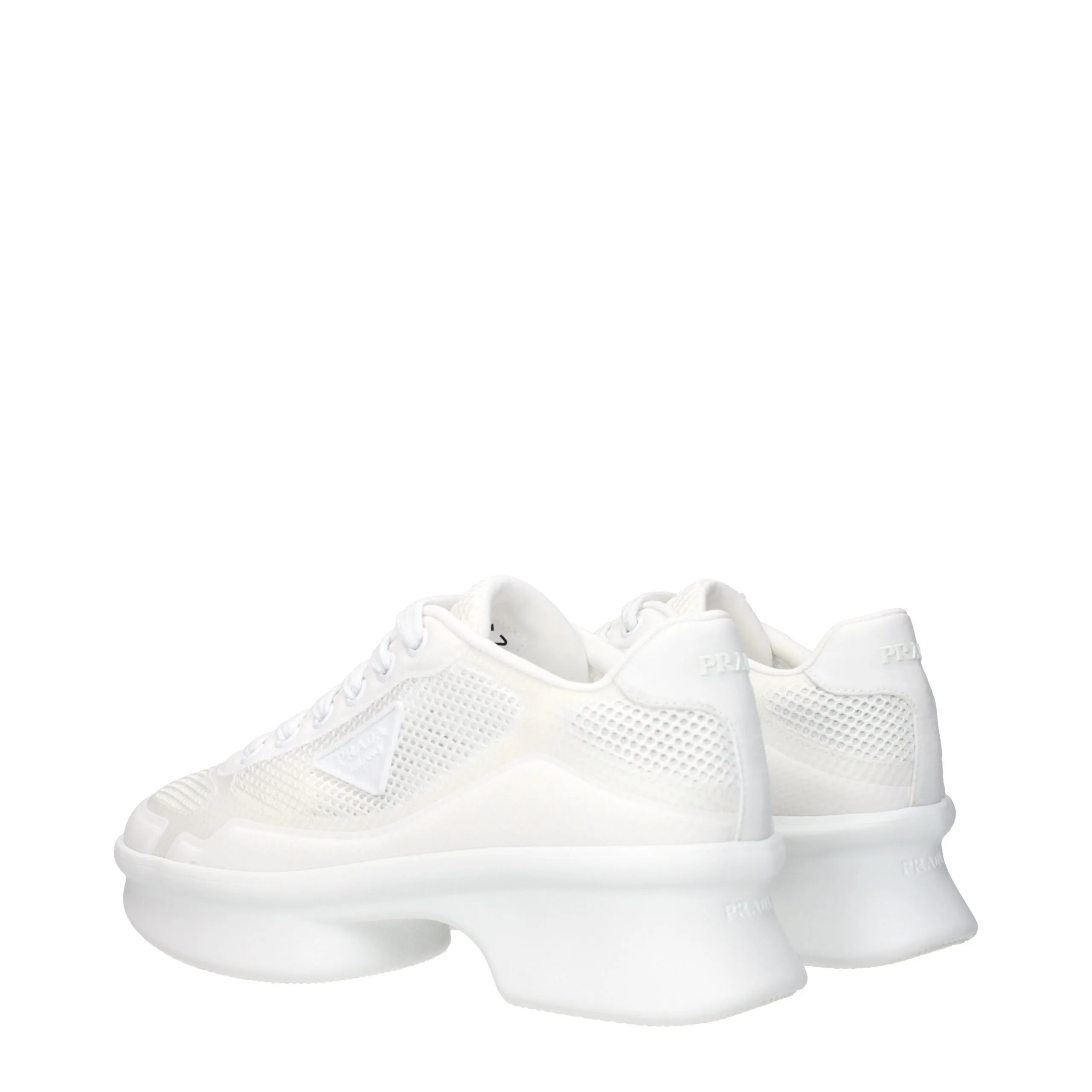White Fabric Low Top Sneakers - Image 4