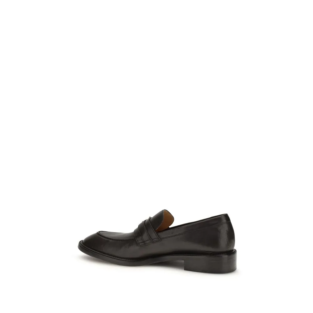 Black Calf Leather Bos Taurus Slip - On Loafers - Image 3