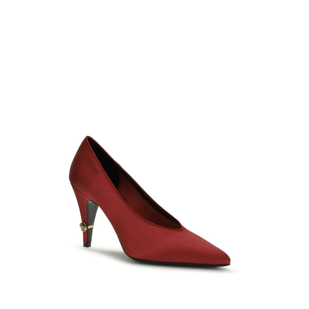 Red Viscose High Heel Pumps - Image 2