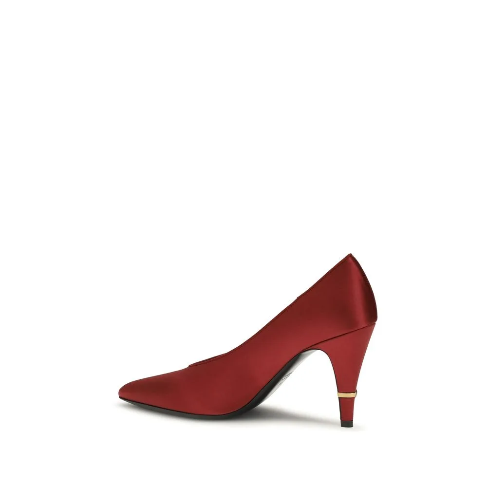 Red Viscose High Heel Pumps - Image 3