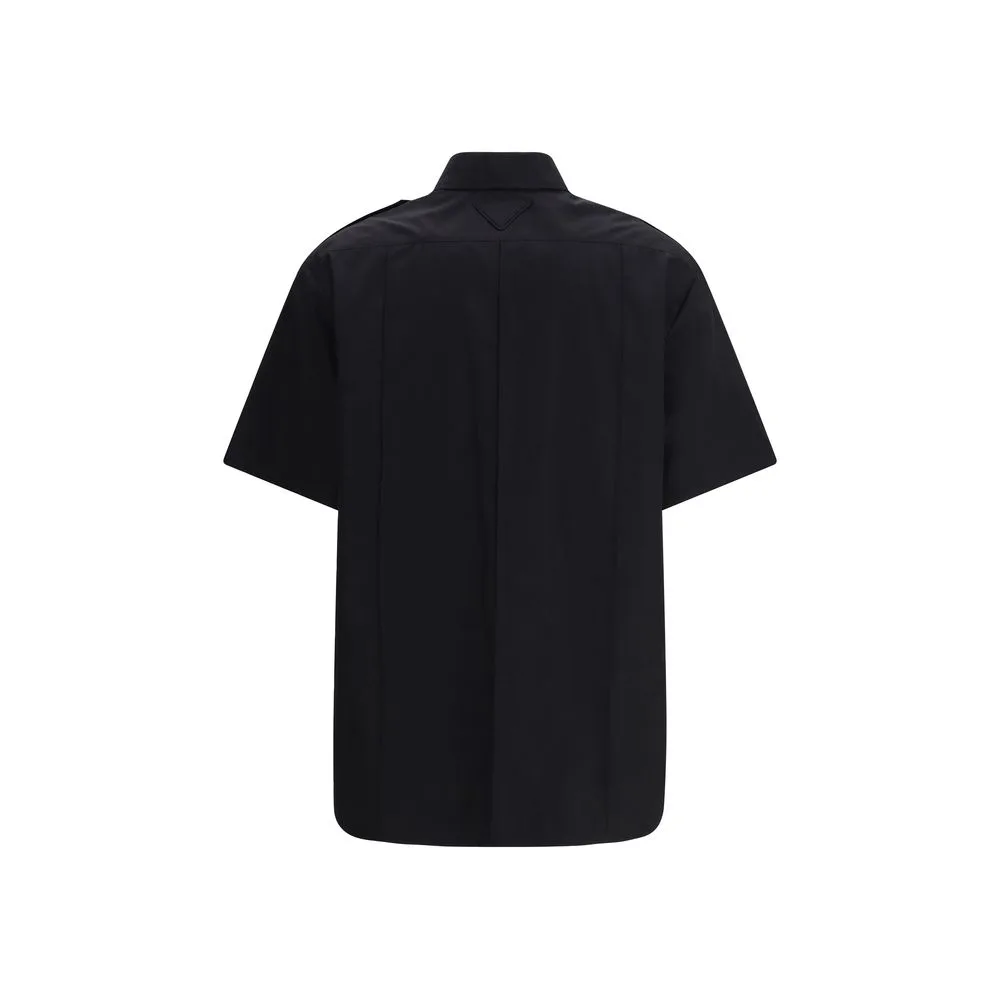 Black Cotton Shortsleeve Shirt - Image 2