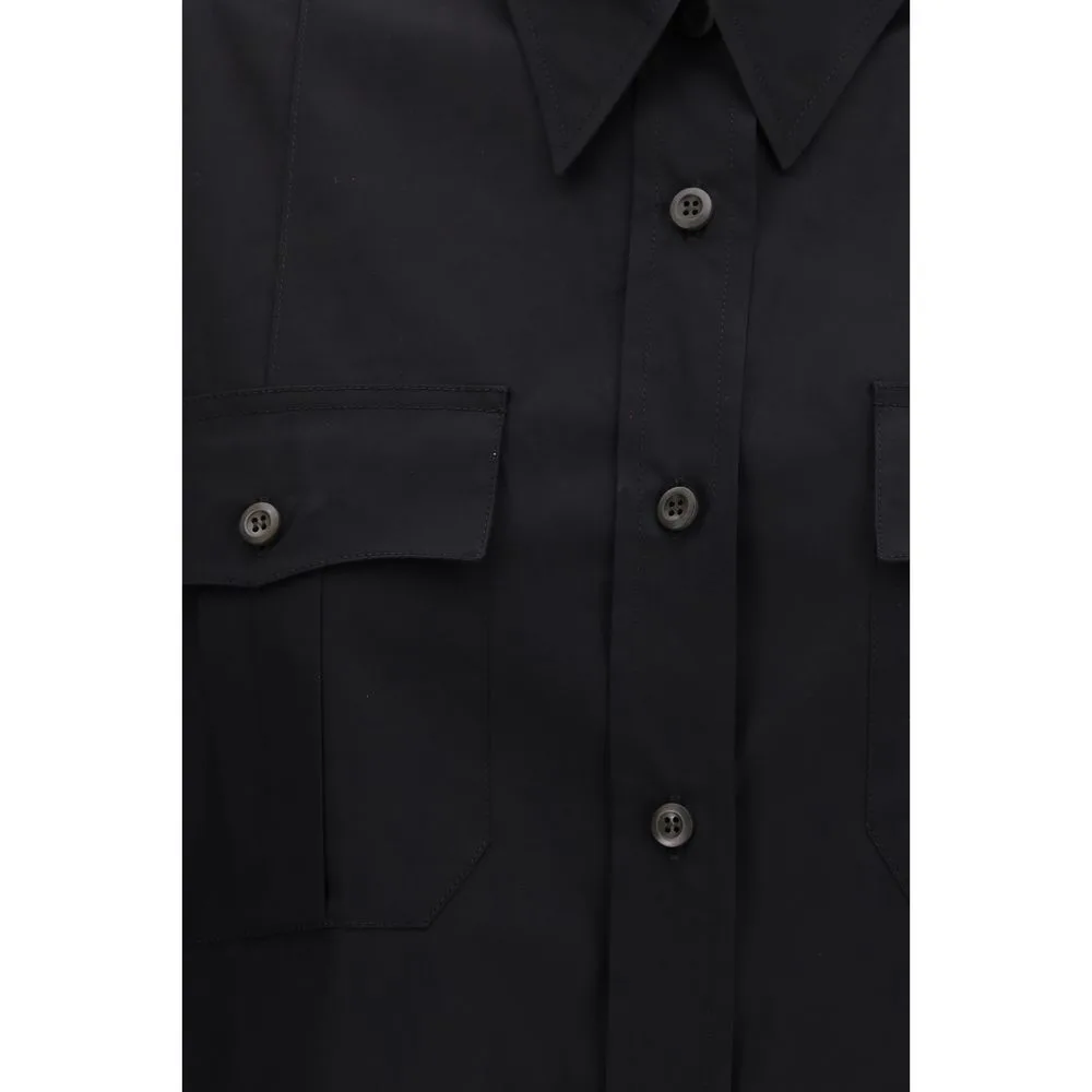 Black Cotton Shortsleeve Shirt - Image 3