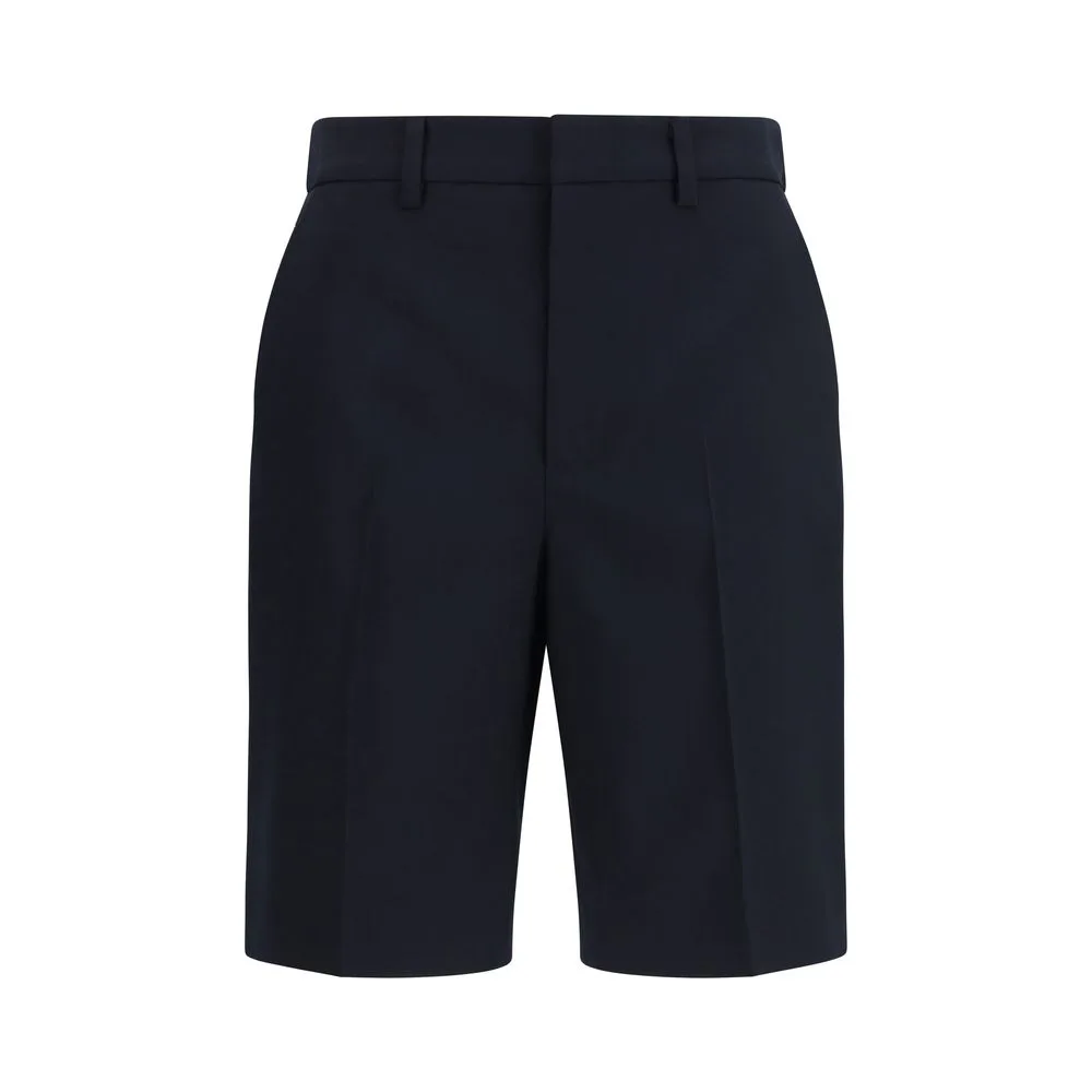 Black Cotton Bermuda Shorts