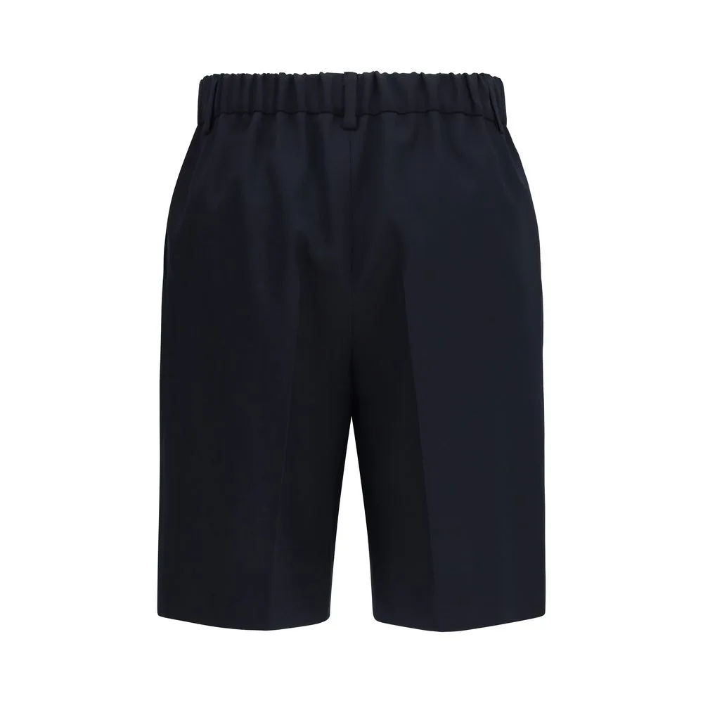Black Cotton Bermuda Shorts - Image 2