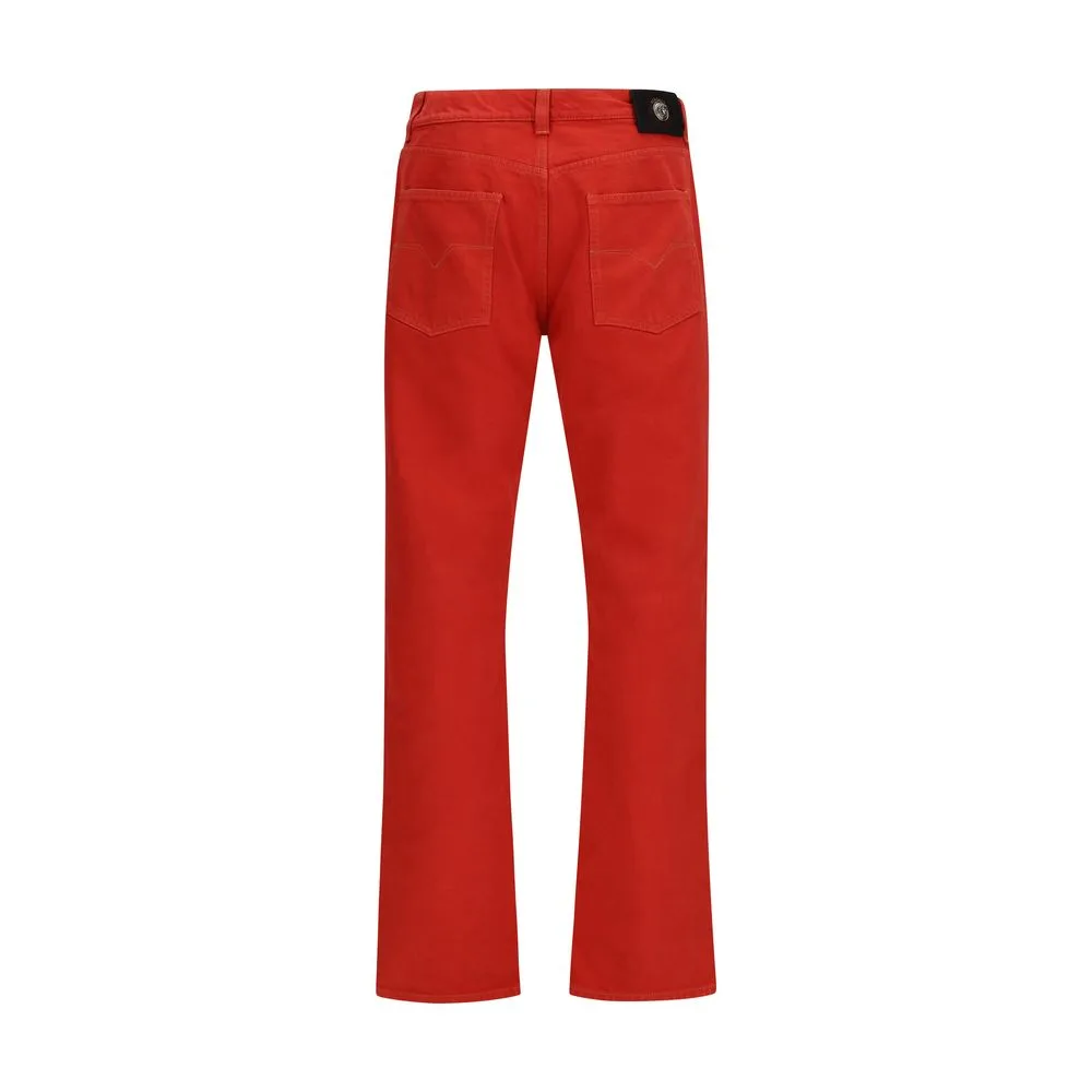 Red Cotton Straight - Leg Jeans - Image 2