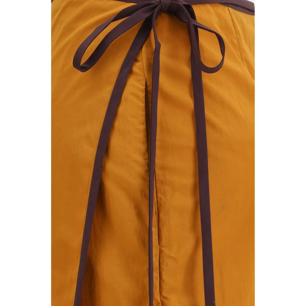 Orange Nylon Midi Skirt - Image 3