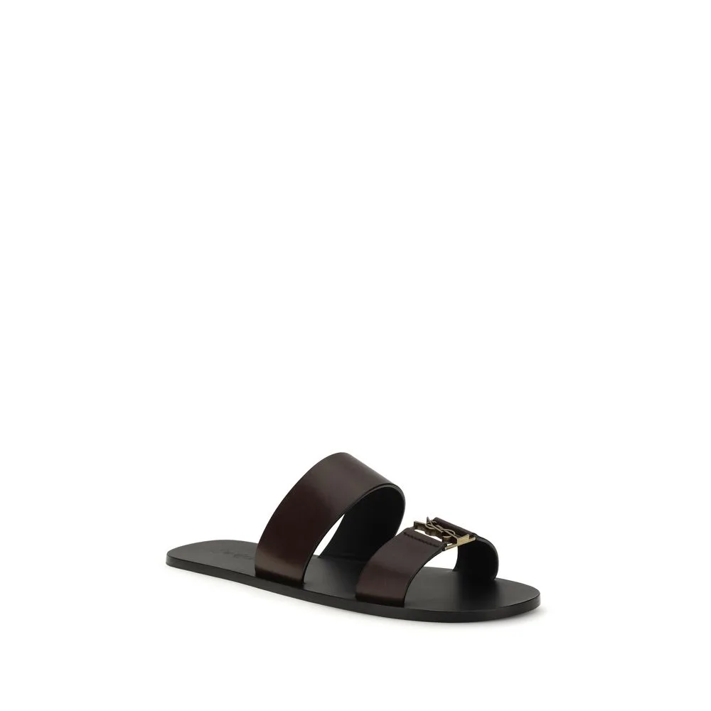 Brown Calf Leather Bos Taurus Flat Sandals - Image 2