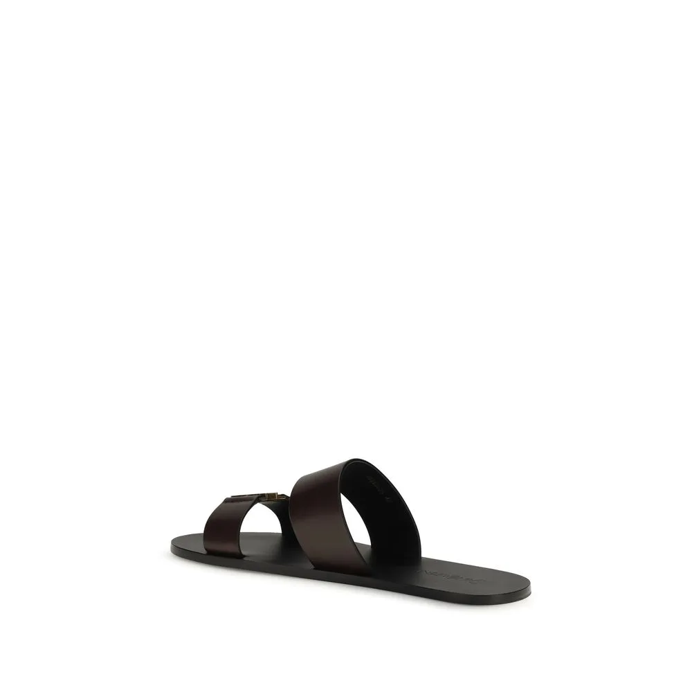 Brown Calf Leather Bos Taurus Flat Sandals - Image 3