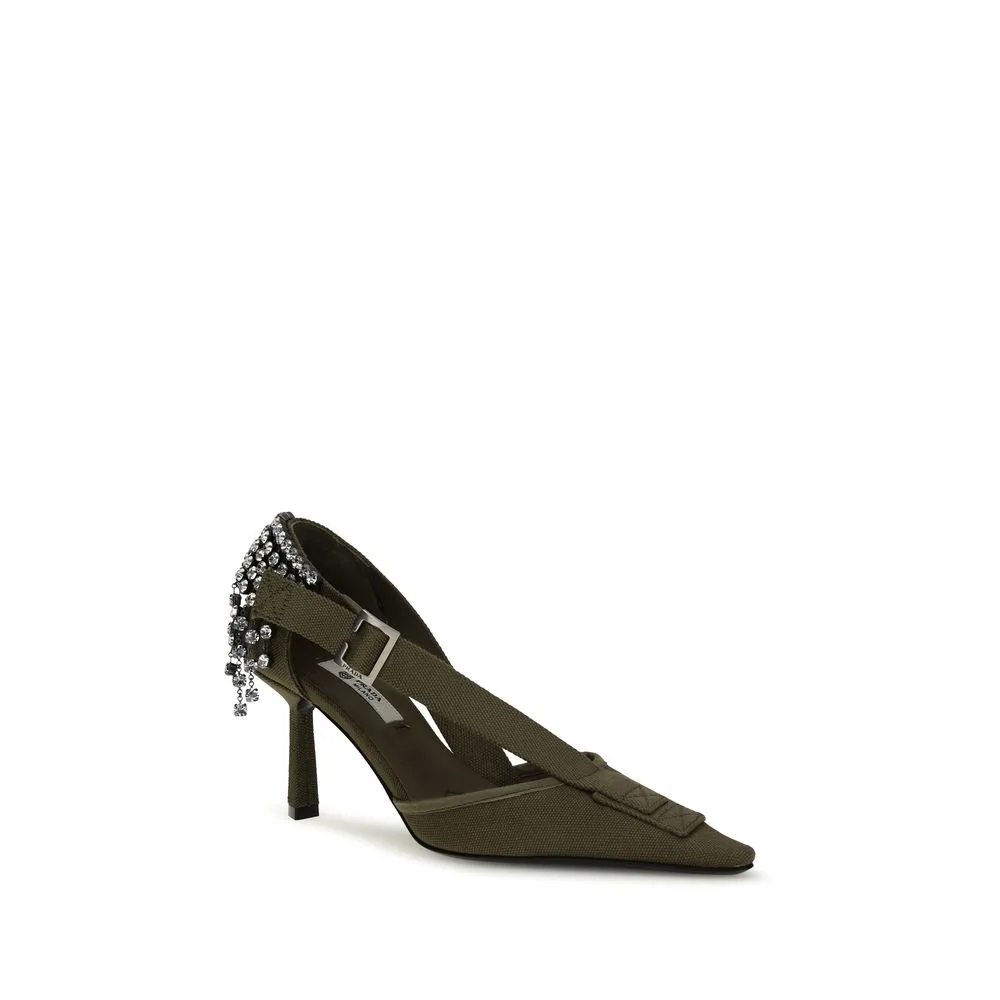 Bicolor Cotton High Heel Pumps - Image 2