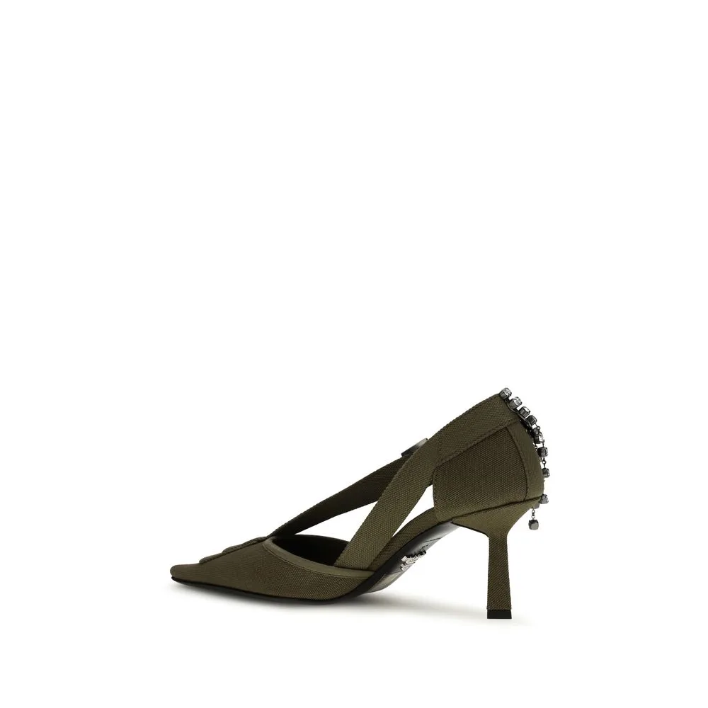 Bicolor Cotton High Heel Pumps - Image 3