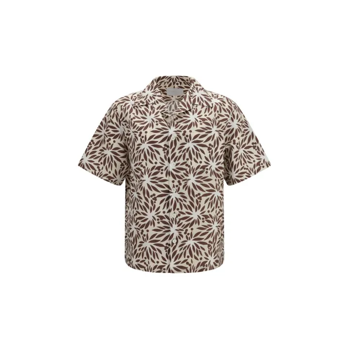 Brown Cotton Pattern Shirt