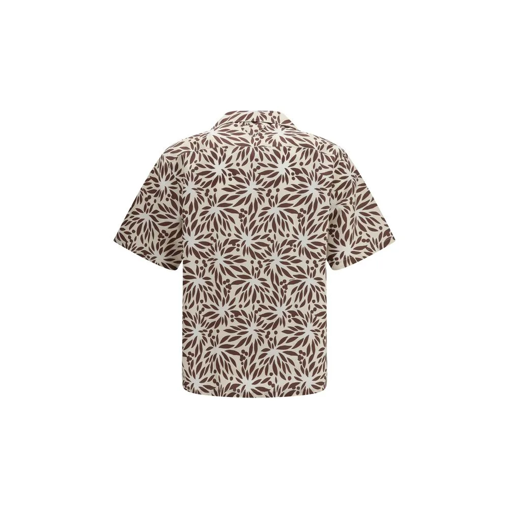 Brown Cotton Pattern Shirt - Image 2