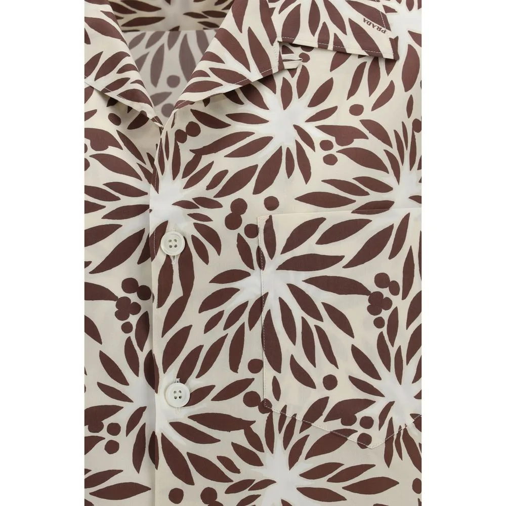 Brown Cotton Pattern Shirt - Image 3