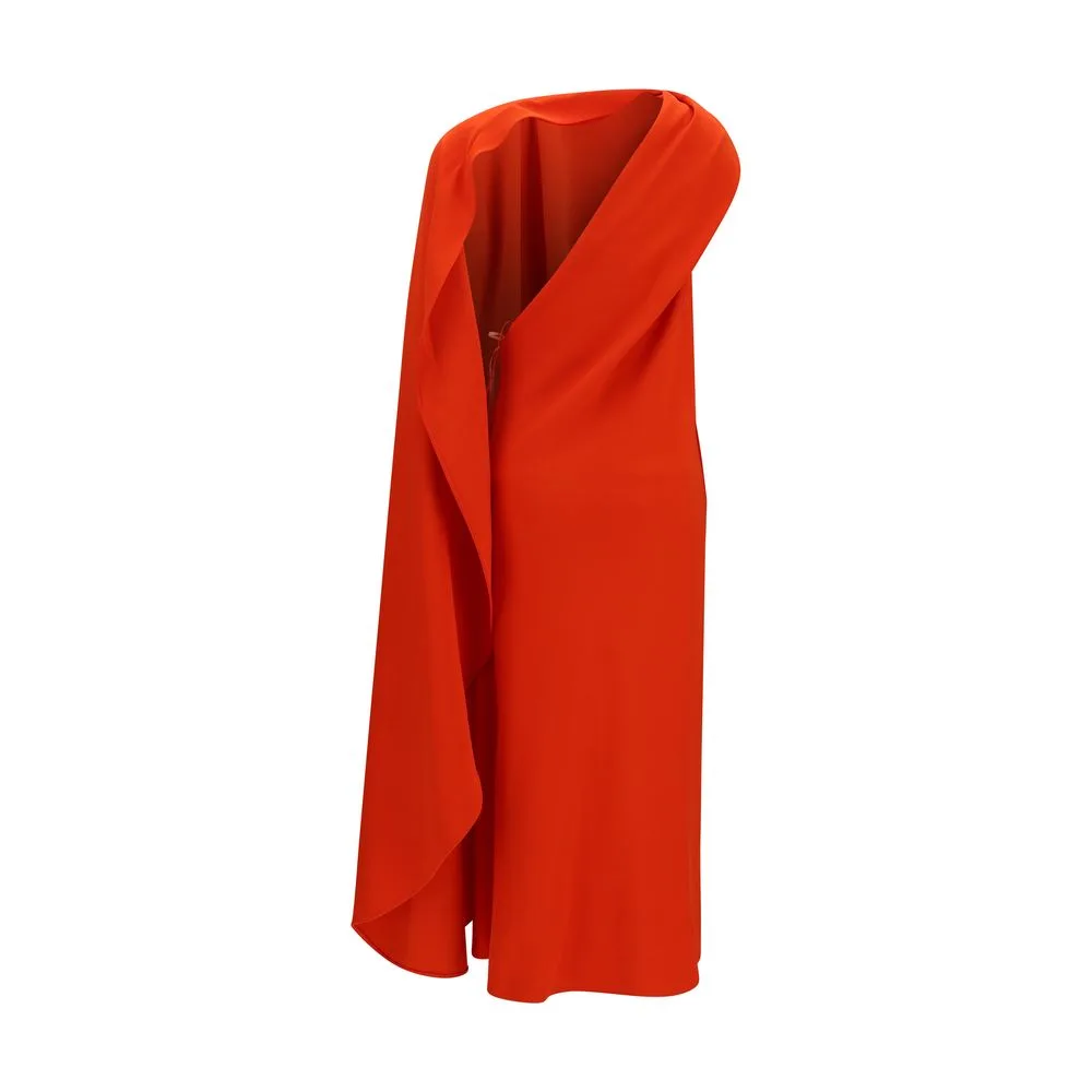 Red Silk Casual Dress - Image 2