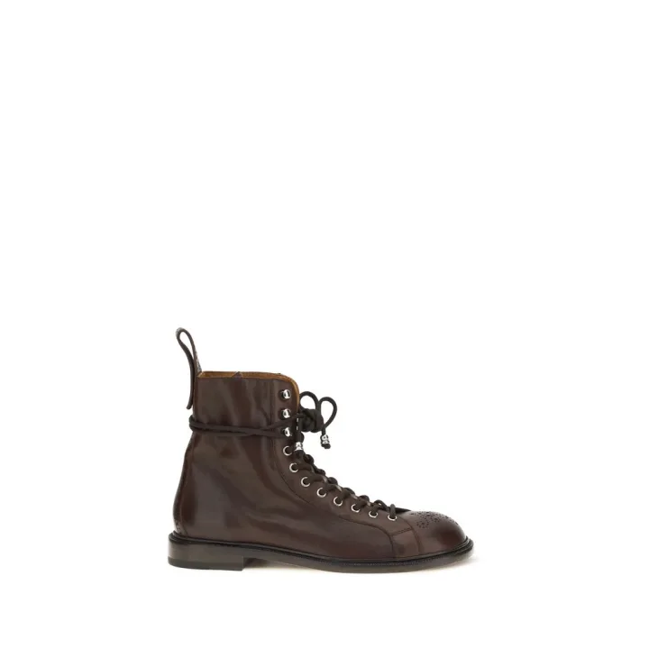 Brown Calf Leather Bos Taurus Lace - Up Boots
