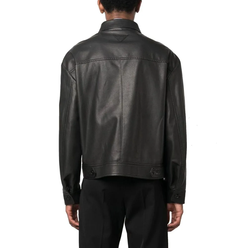Black Lamb Leather Leather Jacket - Image 3