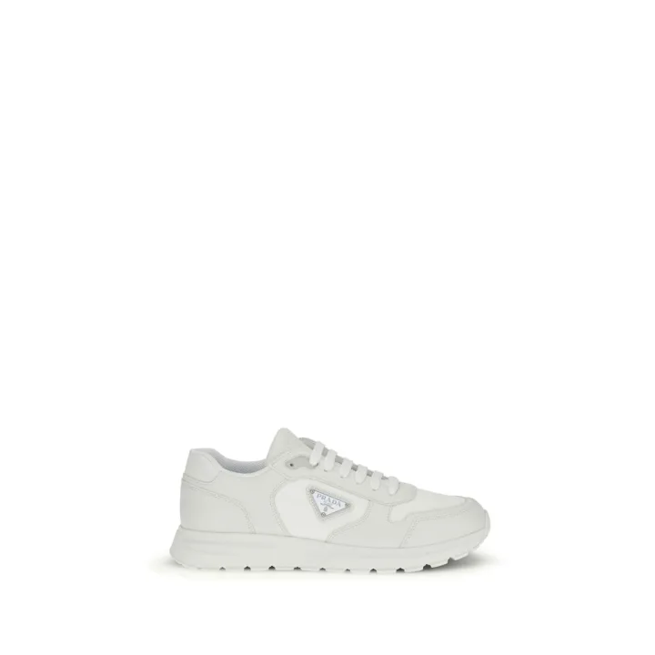 White Recycled Polyamide Athletic Sneakers