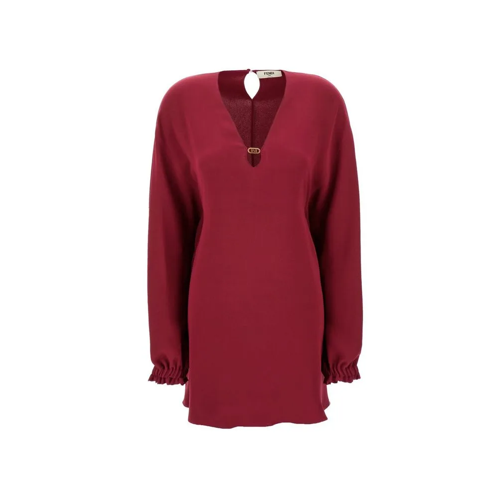 Purple Silk Casual Dress