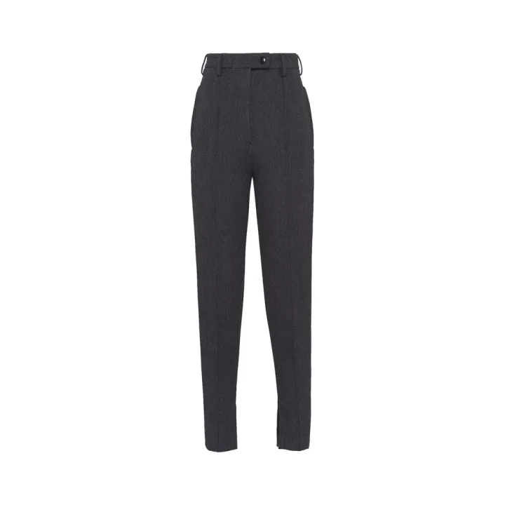 Gray Elastane Pants