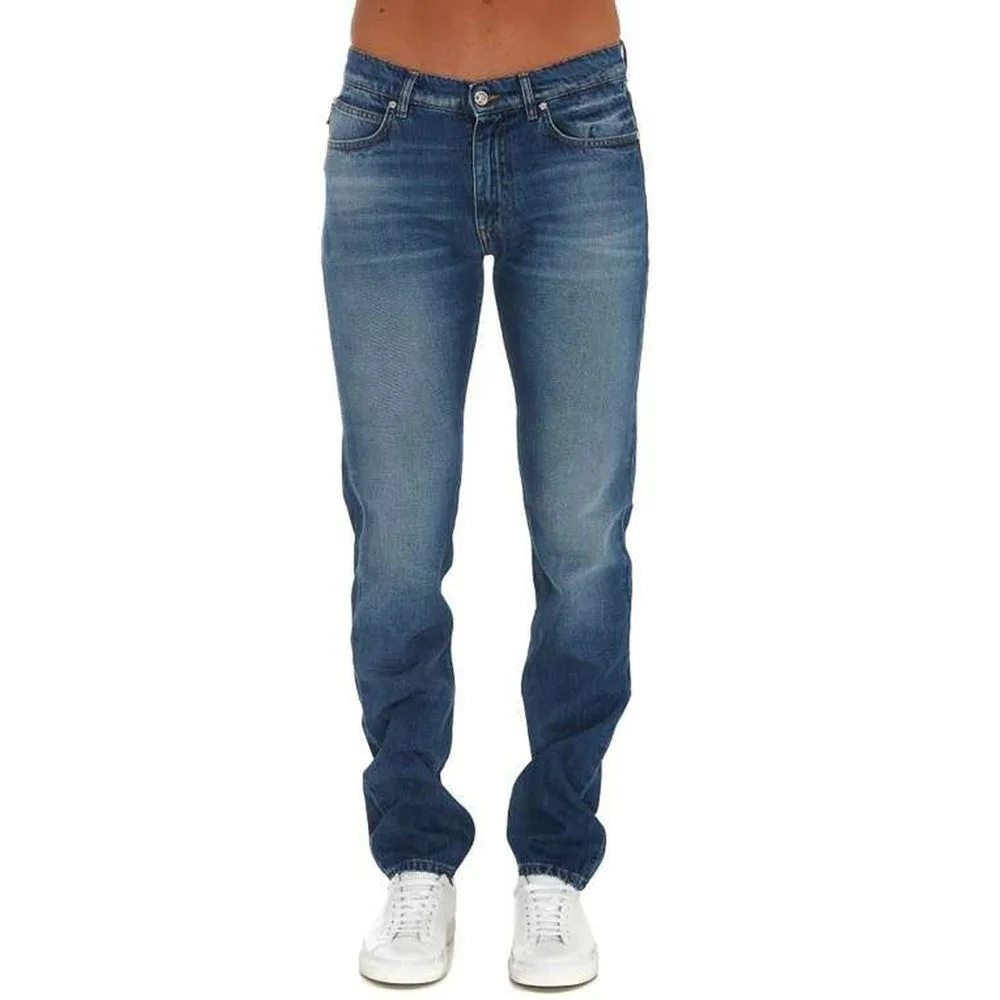Blue Cotton Straight - Leg Jeans - Image 2