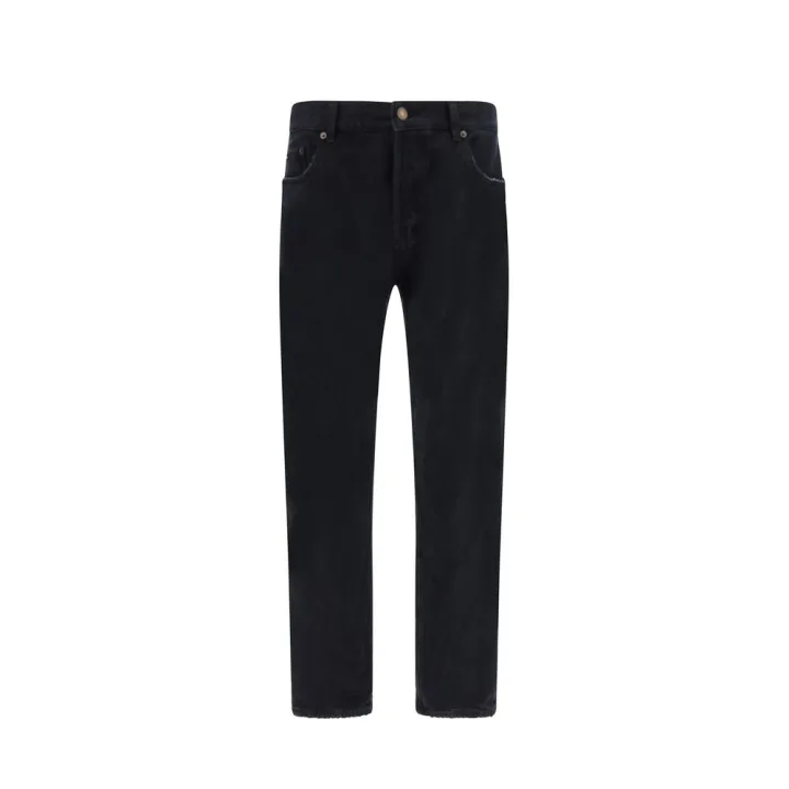 Black Cotton Relaxed Fit Jeans