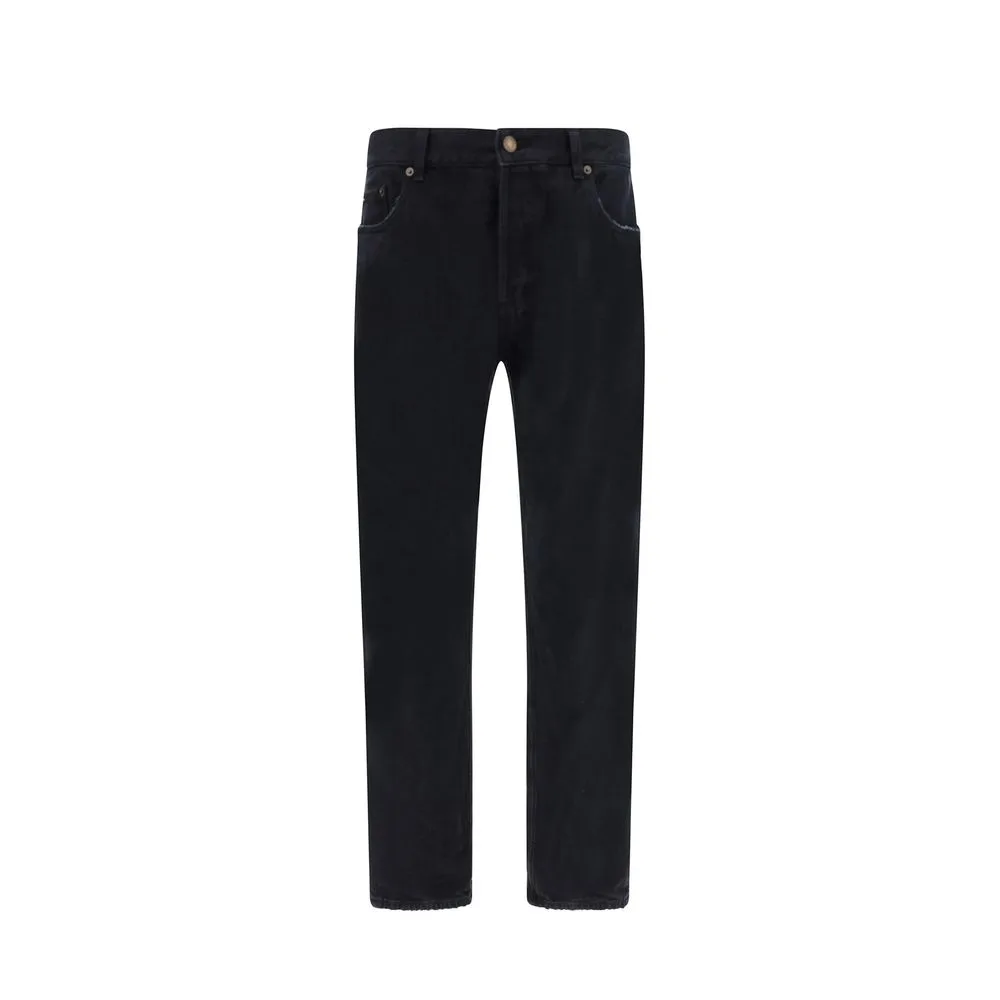 Black Cotton Relaxed Fit Jeans