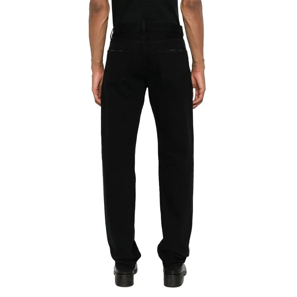 Black Cotton Relaxed Fit Jeans - Image 3