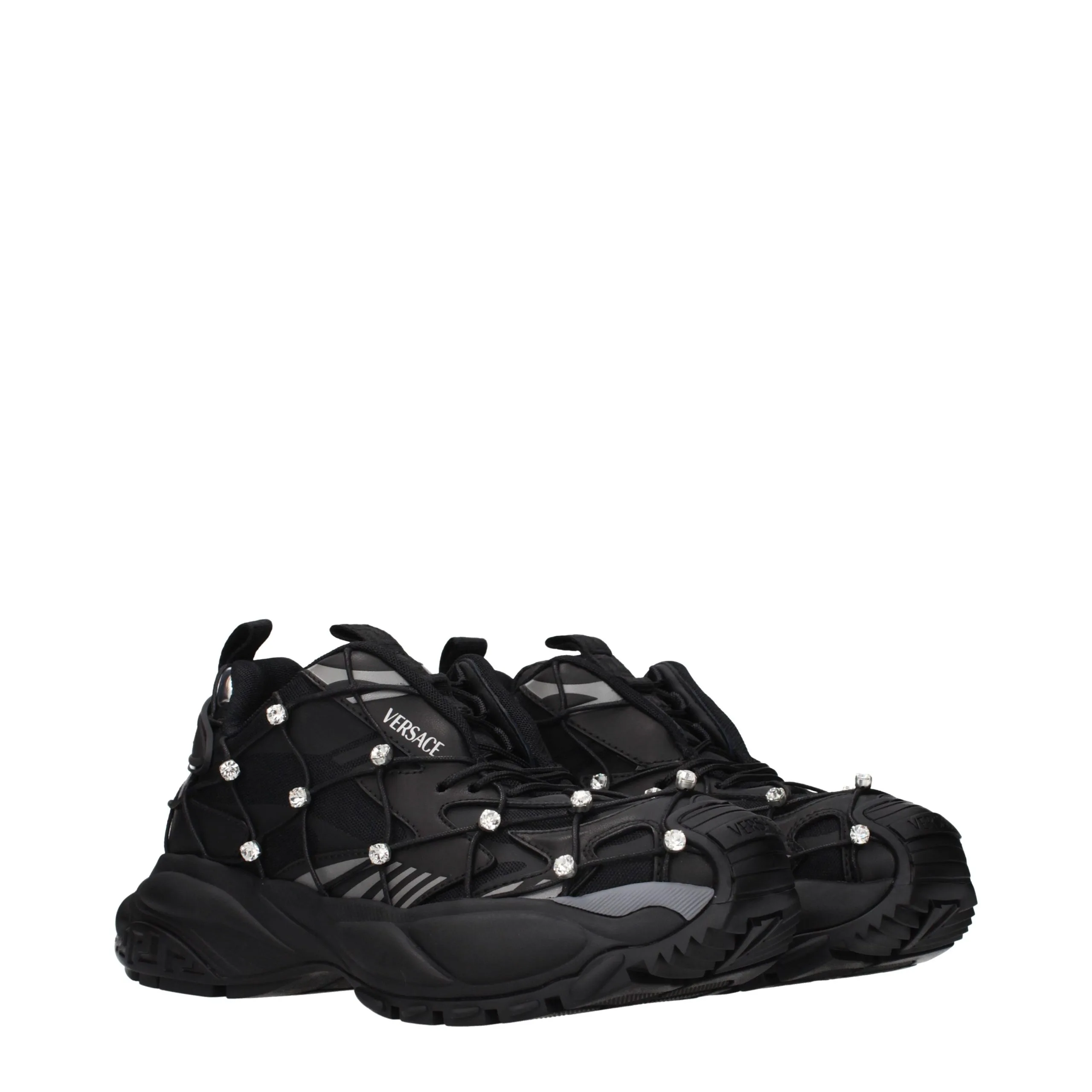 Black Fabric Chunky Sneakers - Image 2