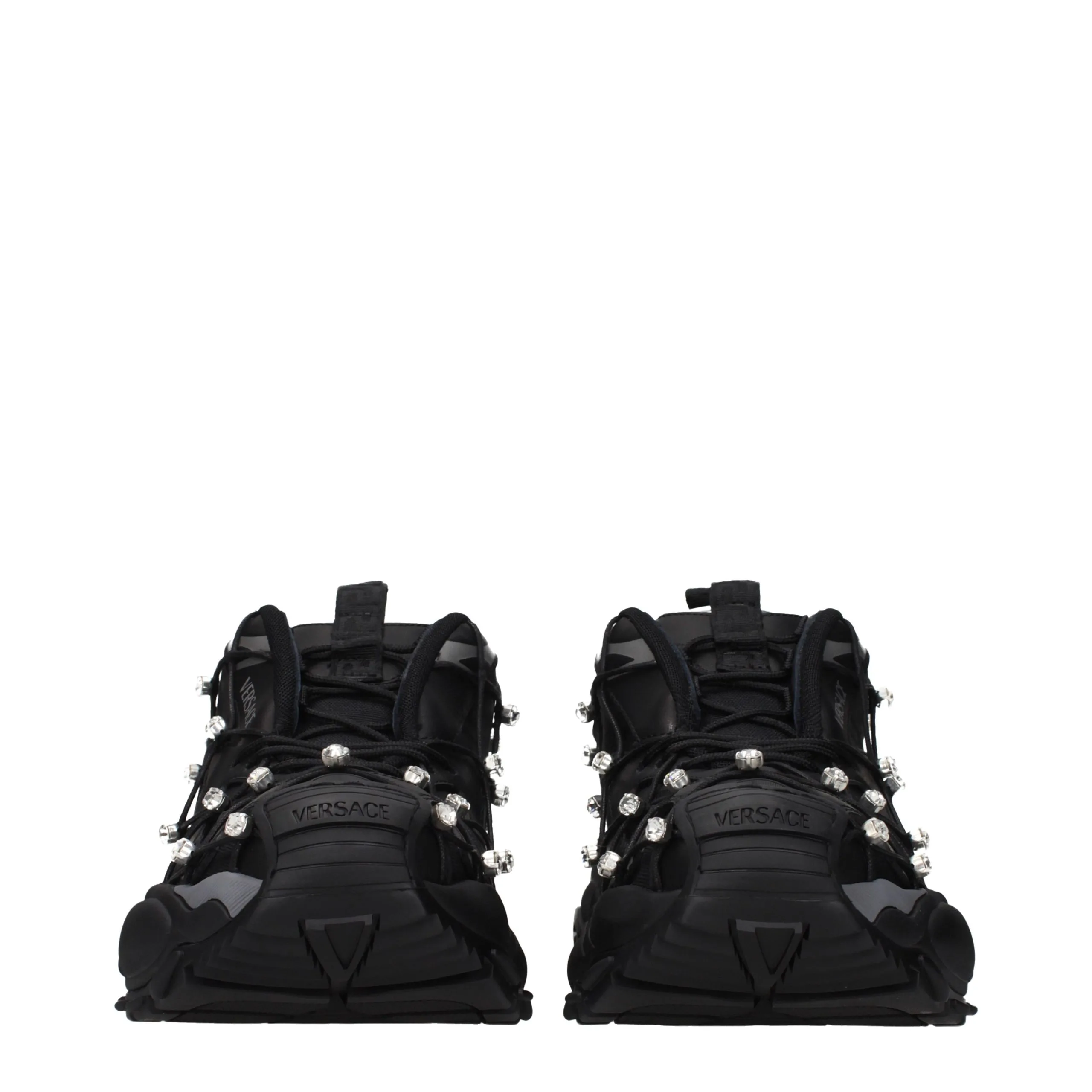 Black Fabric Chunky Sneakers - Image 3