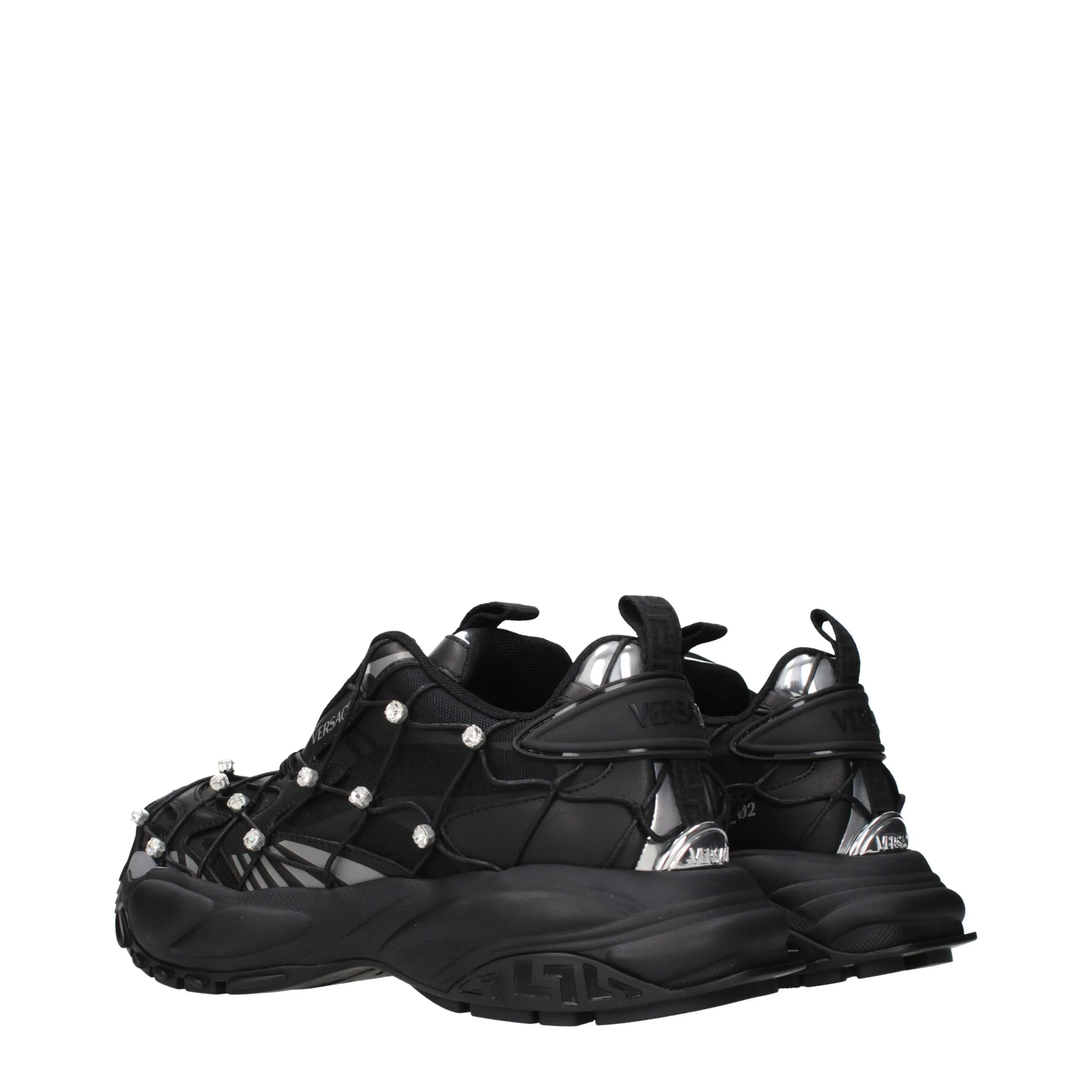 Black Fabric Chunky Sneakers - Image 4