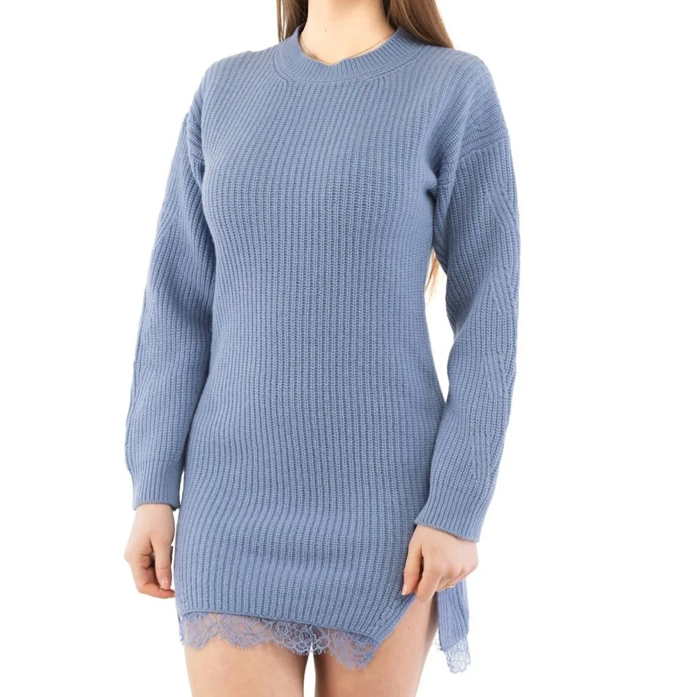 Purple Wool Casual Dress - Image 2