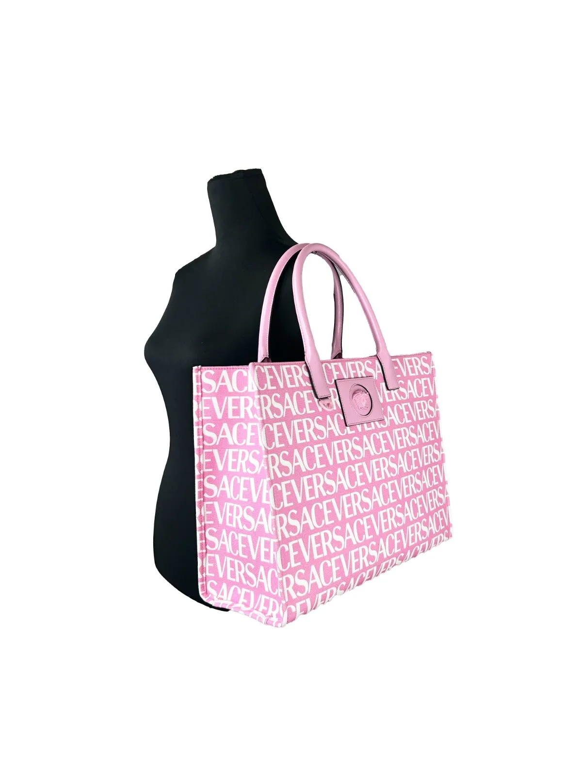 Versace Medusa Large Canvas Large Tote Bag Baby Pink - Image 4