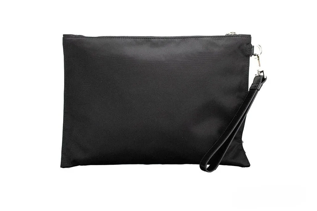 Versace Large Black Nylon Fabric Medusa Convertible Pouch Clutch Wristlet Bag - Image 2