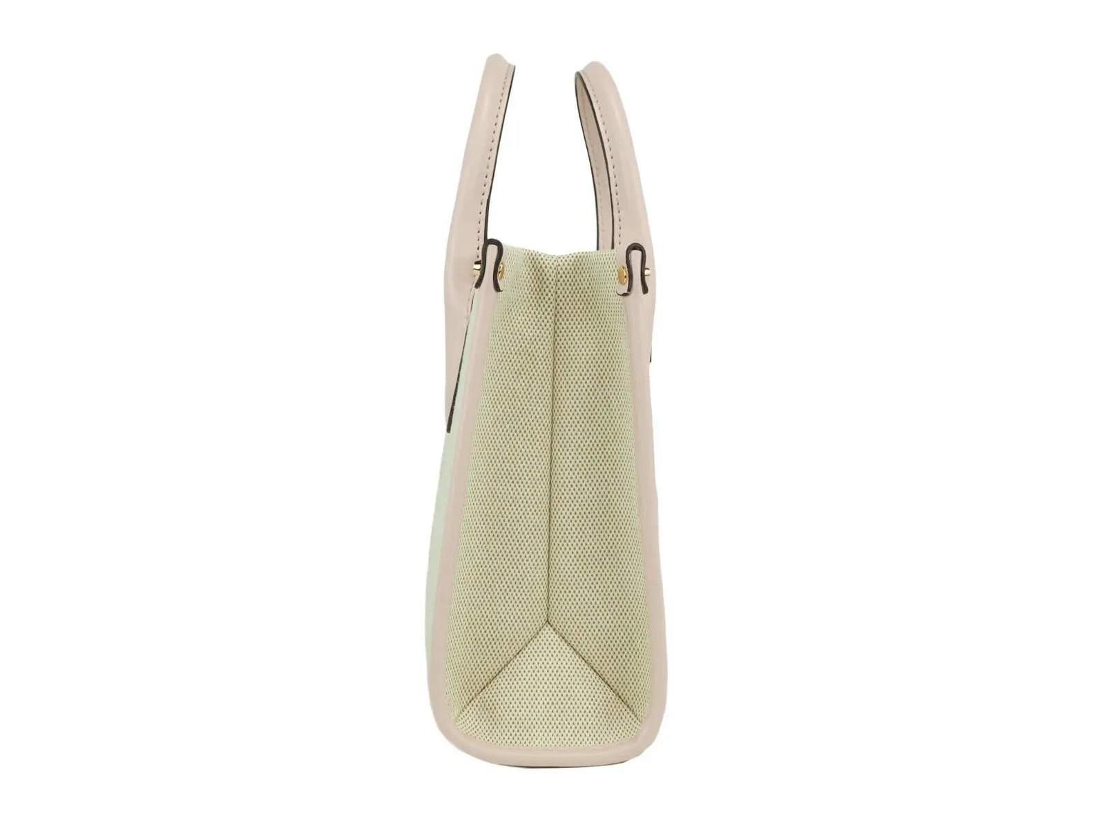 Michael Kors Mirella Small Powder Blush Canvas Shopper Crossbody Handbag Purse - Image 2