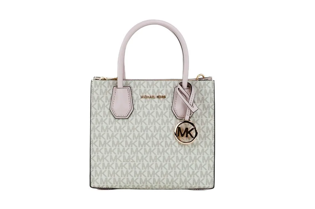 MICHAEL KORS Mercer 35S1GM9M2B Medium Logo And Leather Accordion Crossbody Bag In Powder Blush Multi