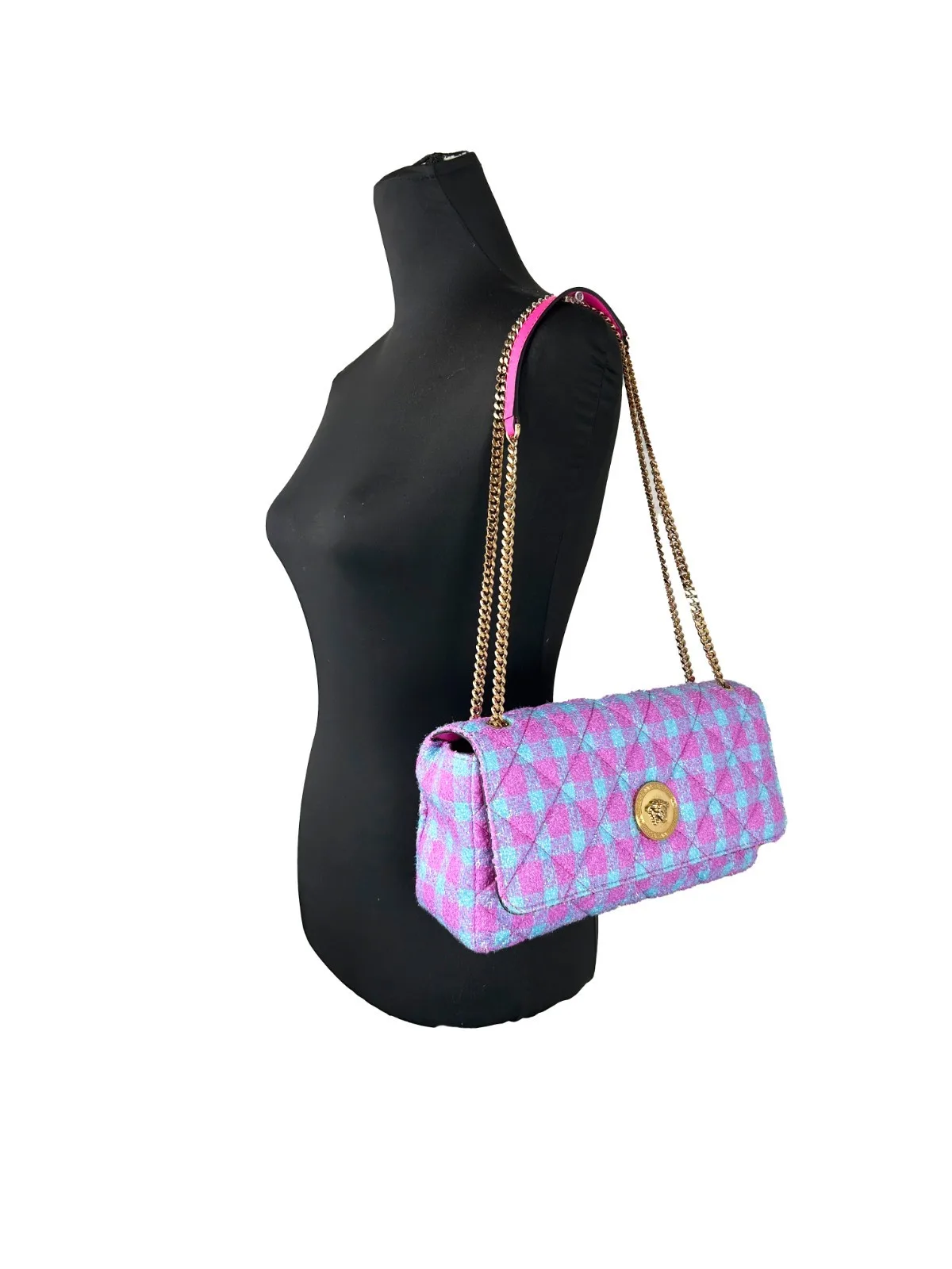 Versace Wool Lurex Medium Shoulder Crossbody Bag - Image 4