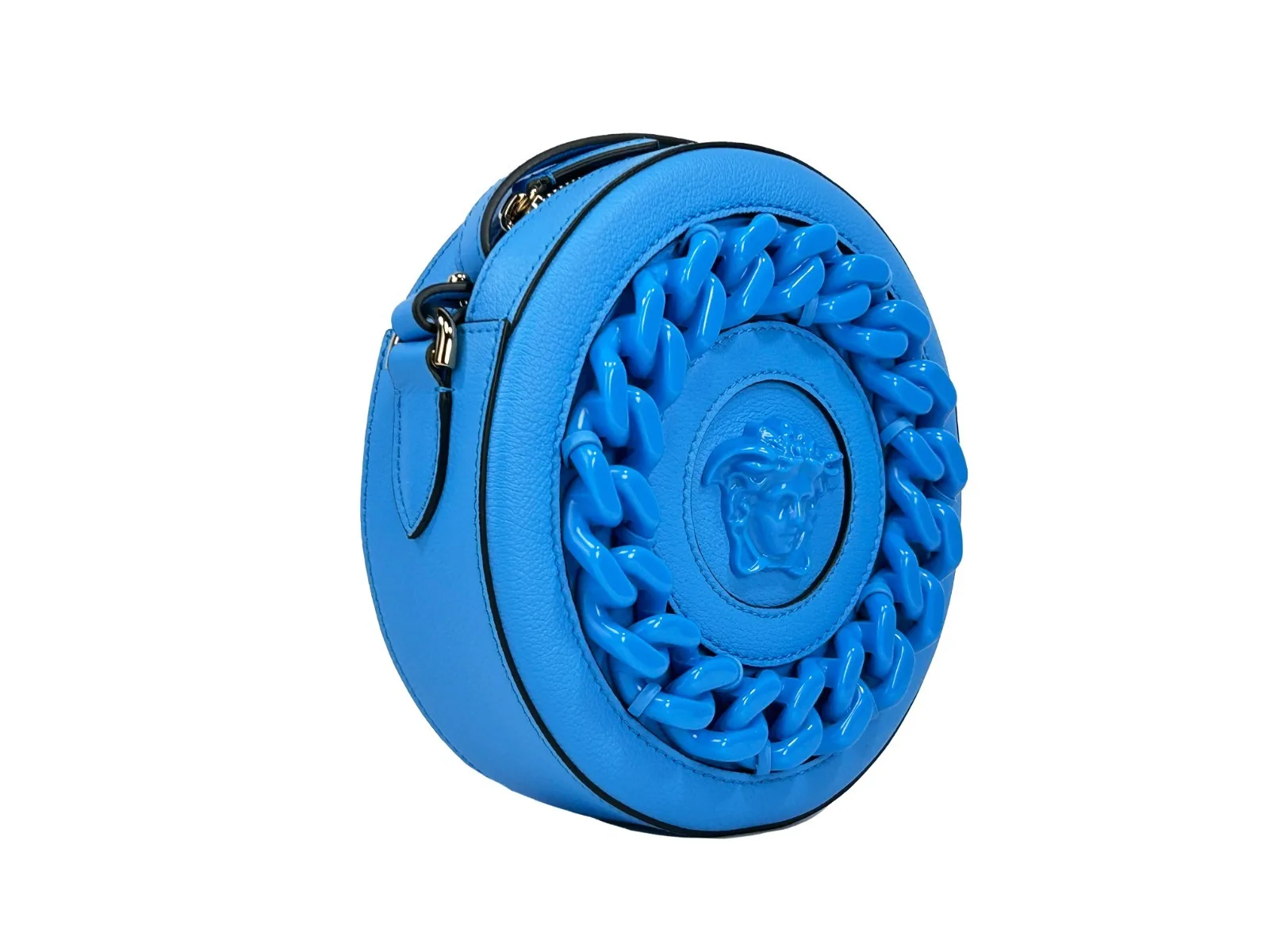 Versace Round Disco Leather Camera Case Crossbody Bag - Image 3
