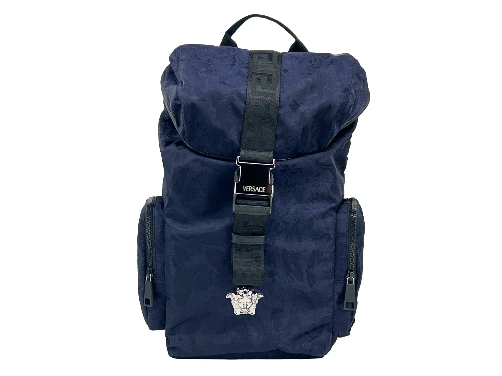 Versace Medusa Nylon Buckle Drawstring Backpack Bag