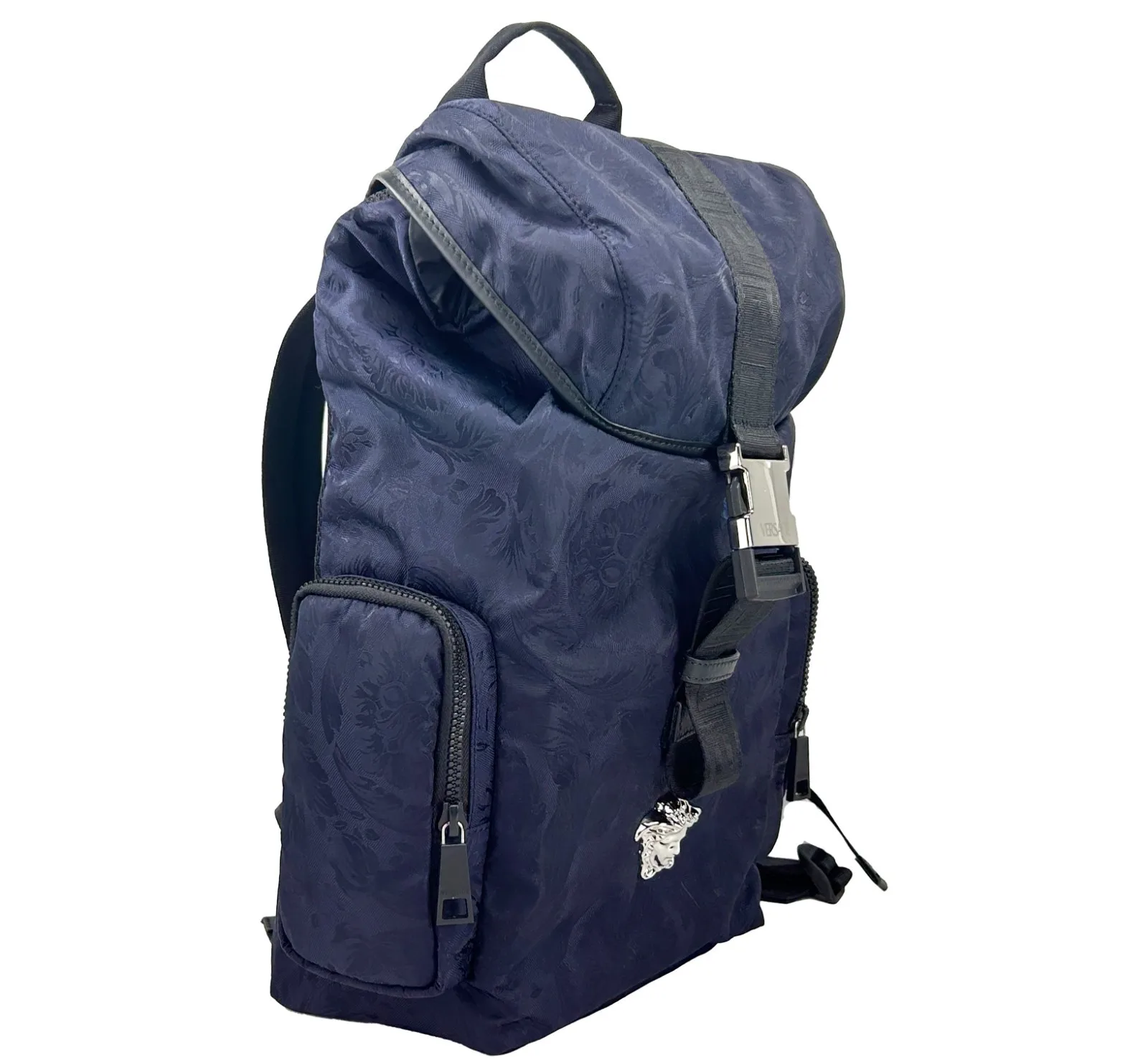 Versace Medusa Nylon Buckle Drawstring Backpack Bag - Image 3