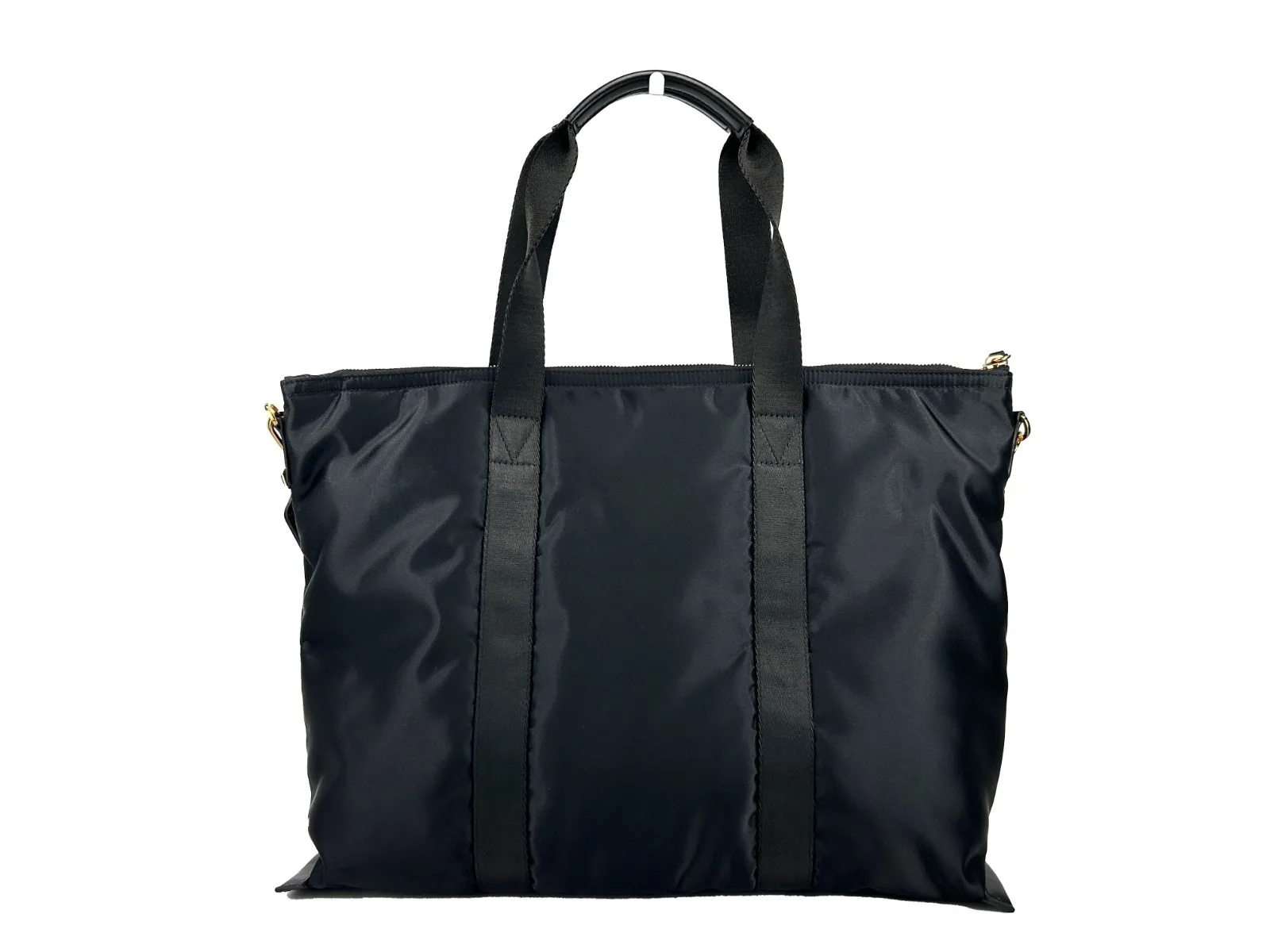 Versace Black Nylon Fabric La Medusa Shoulder Tote Bag - Image 3