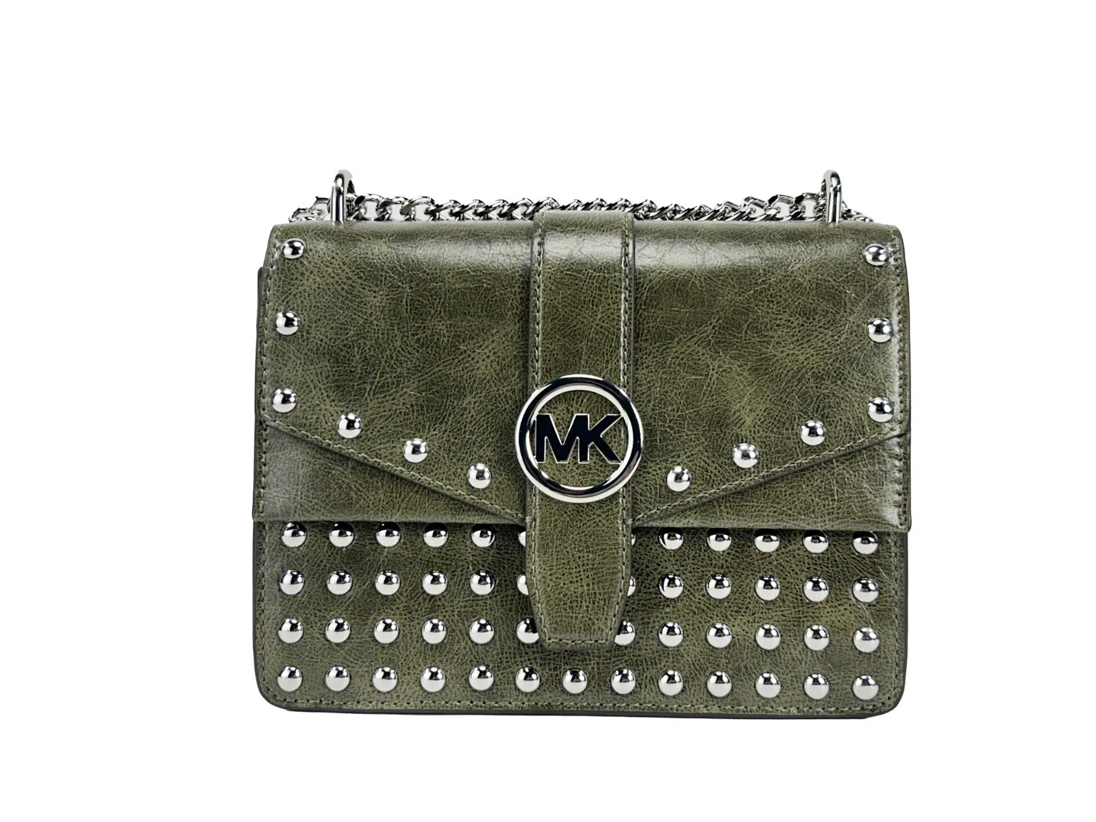 Michael Kors Greenwich Small Flap Shoulder Crossbody Bag — Olive Green