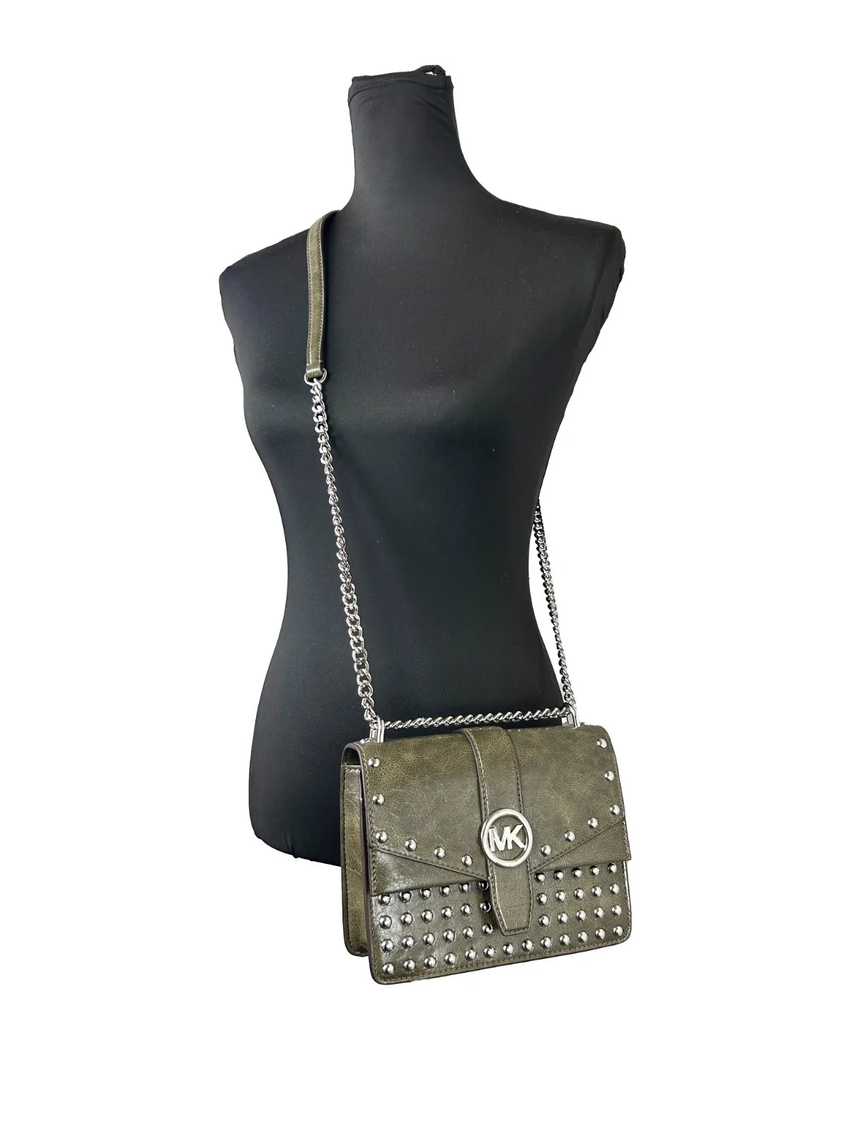 Michael Kors Greenwich Small Flap Shoulder Crossbody Bag — Olive Green - Image 4