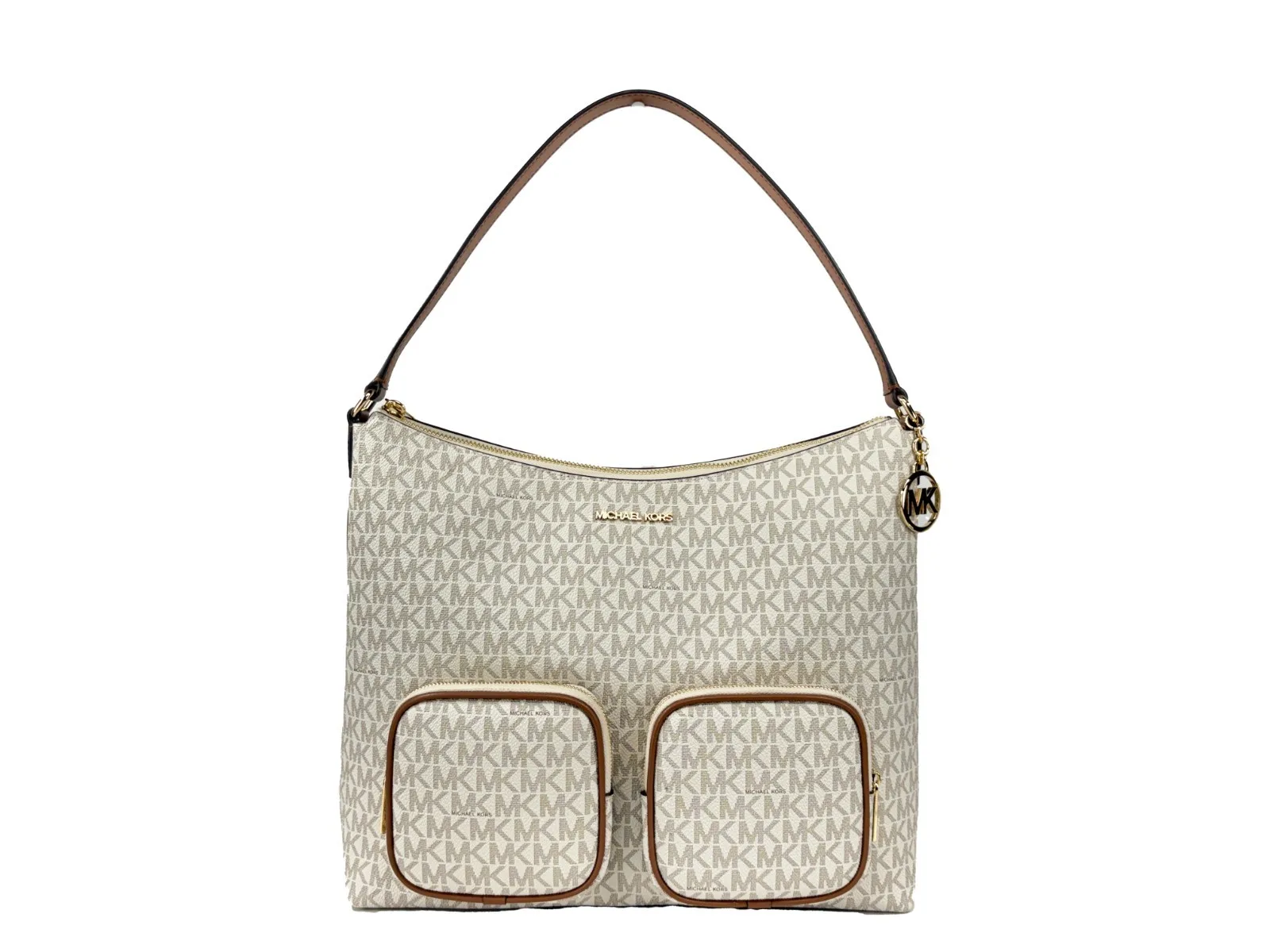 Michael Kors Merritt Large Cargo Shoulder Bag — Vanilla