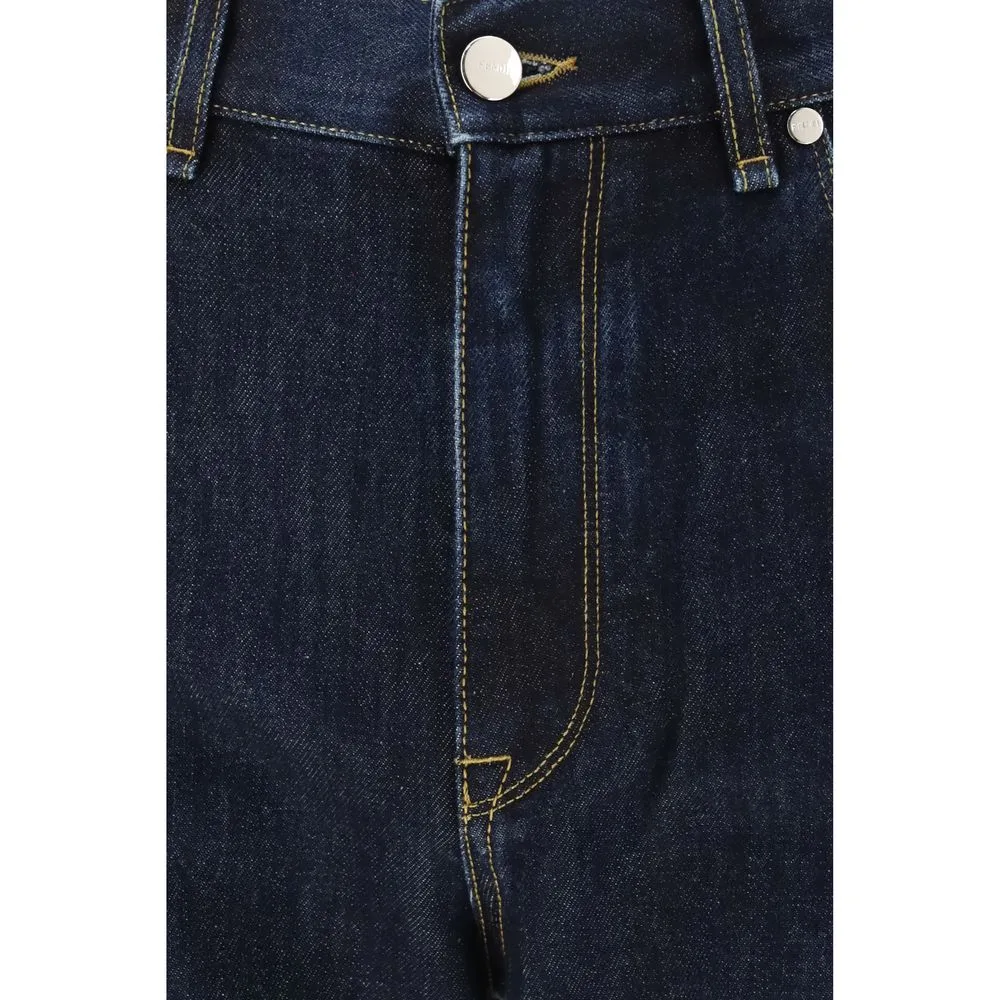 Blue Cotton Straight-Leg Jeans - Image 3
