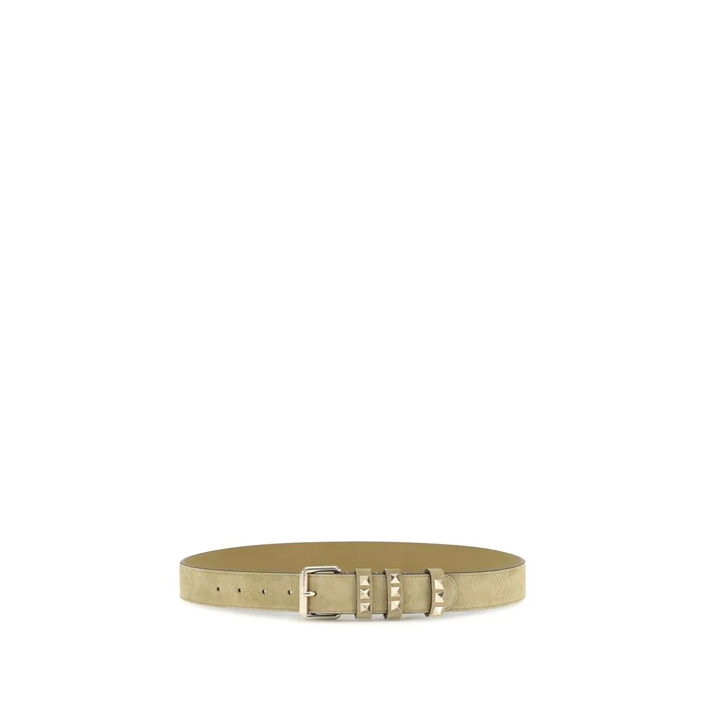 Beige Suede Leather Regular Belt - Image 2